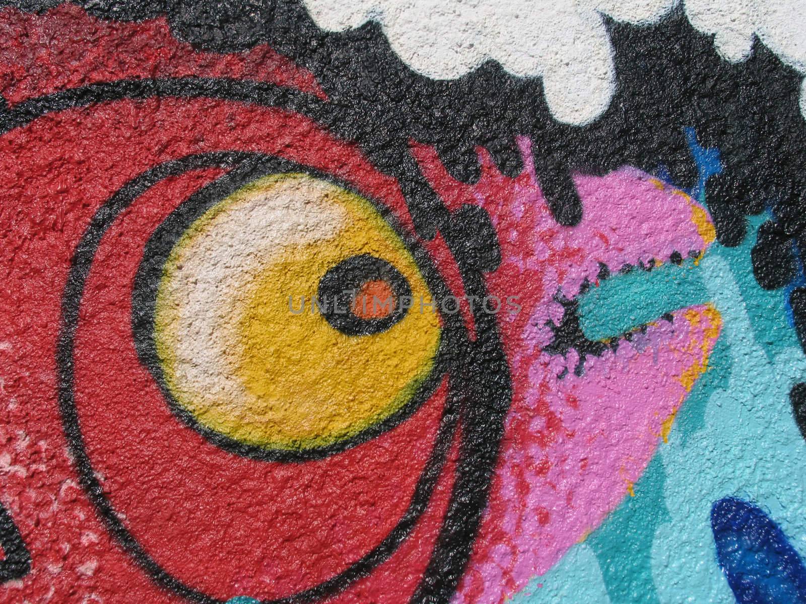 Detail of nice grafitti wall.