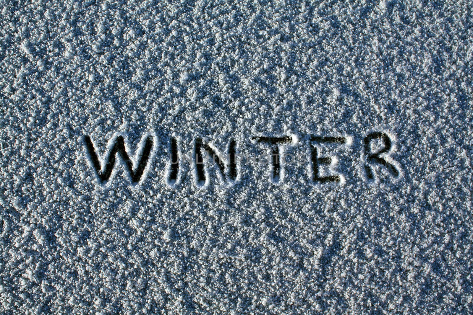 texture of the snow with inscription