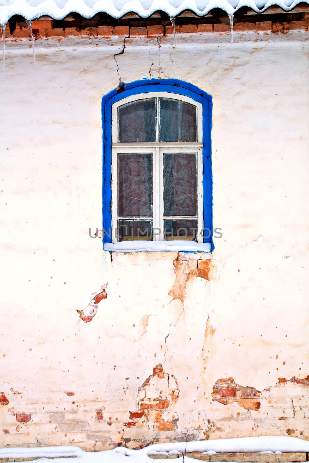 window of the old brick building
