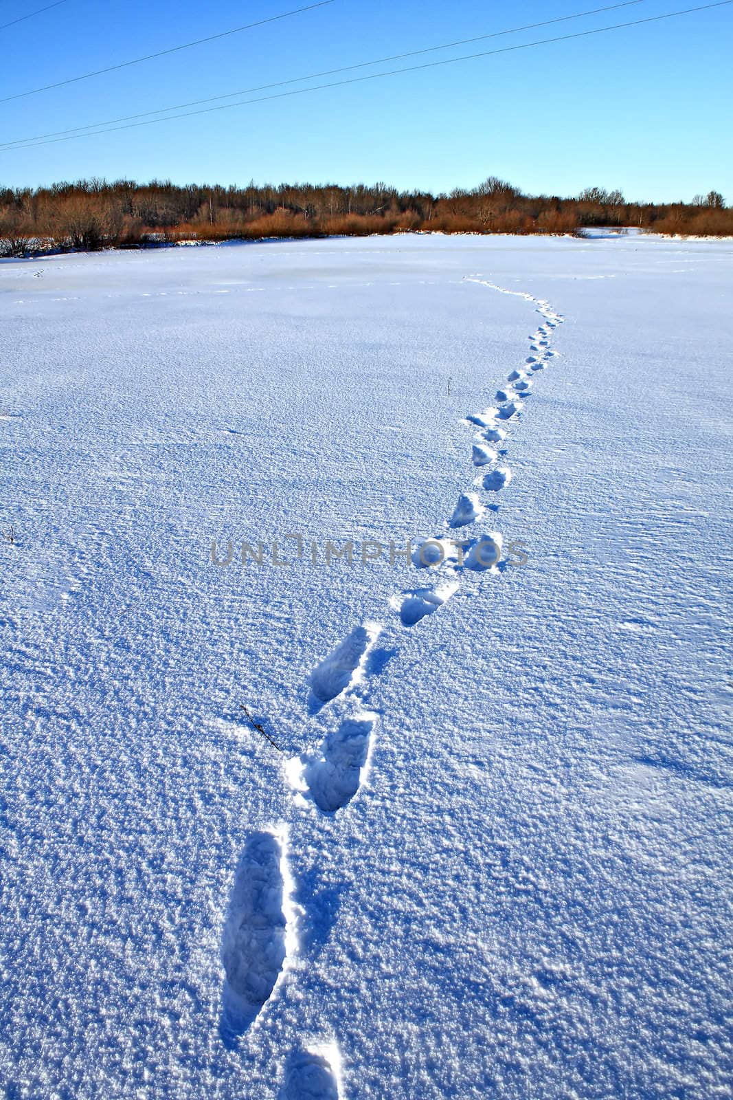human traces on snow