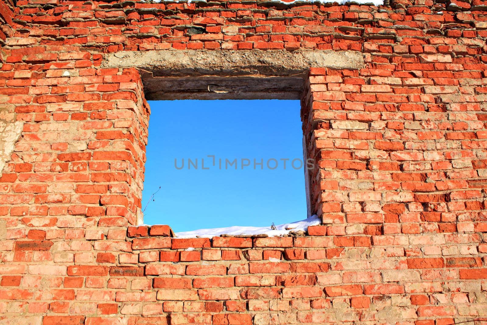 destroyed brick construction
