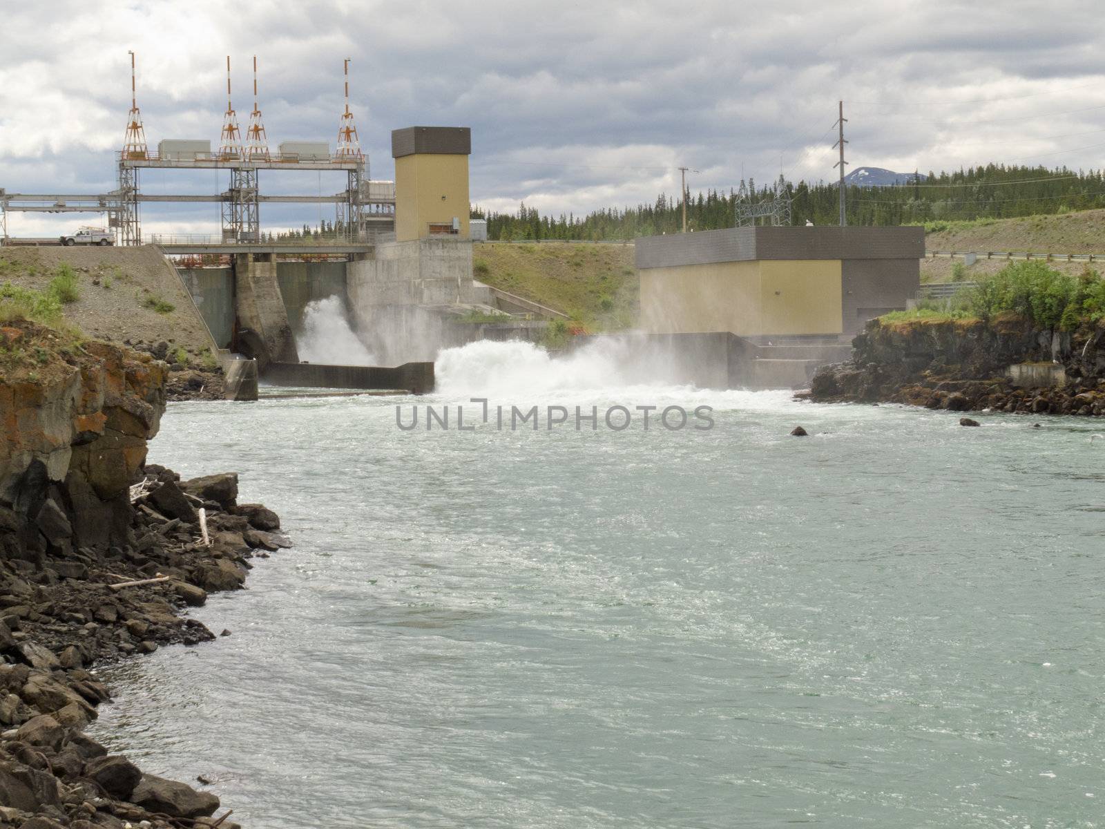Small scale hydro-electric power station in Whitehorse, Yukon Territory, Yukon