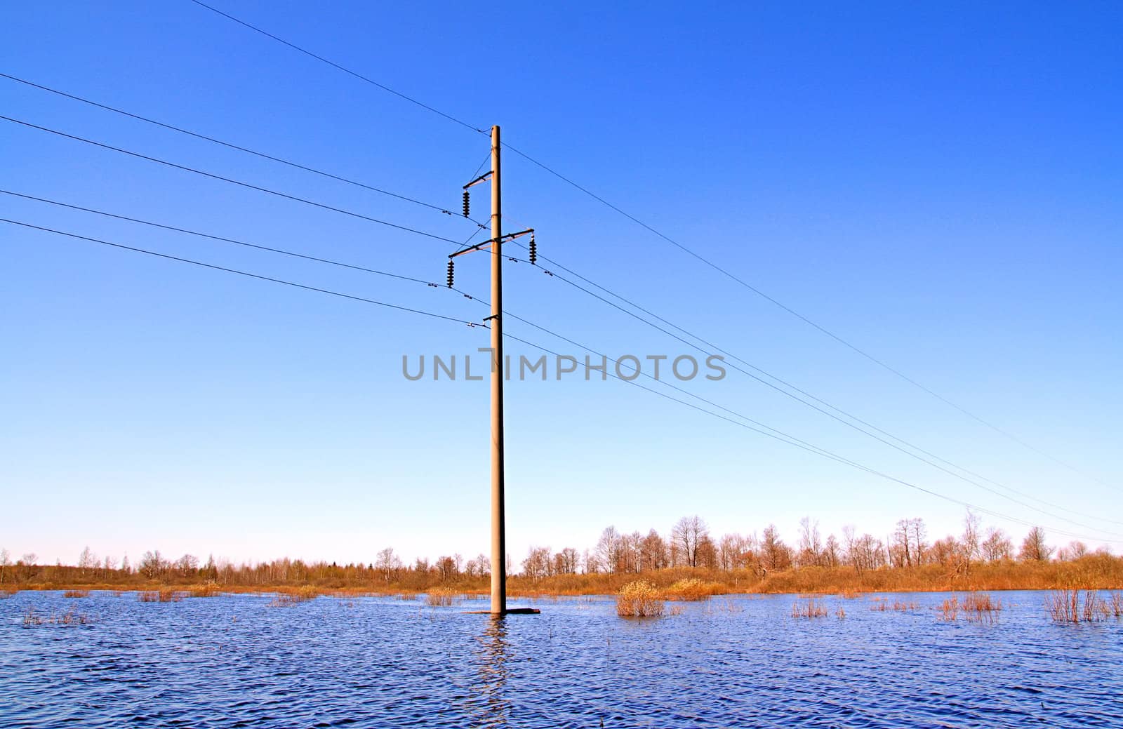 electric pole in water