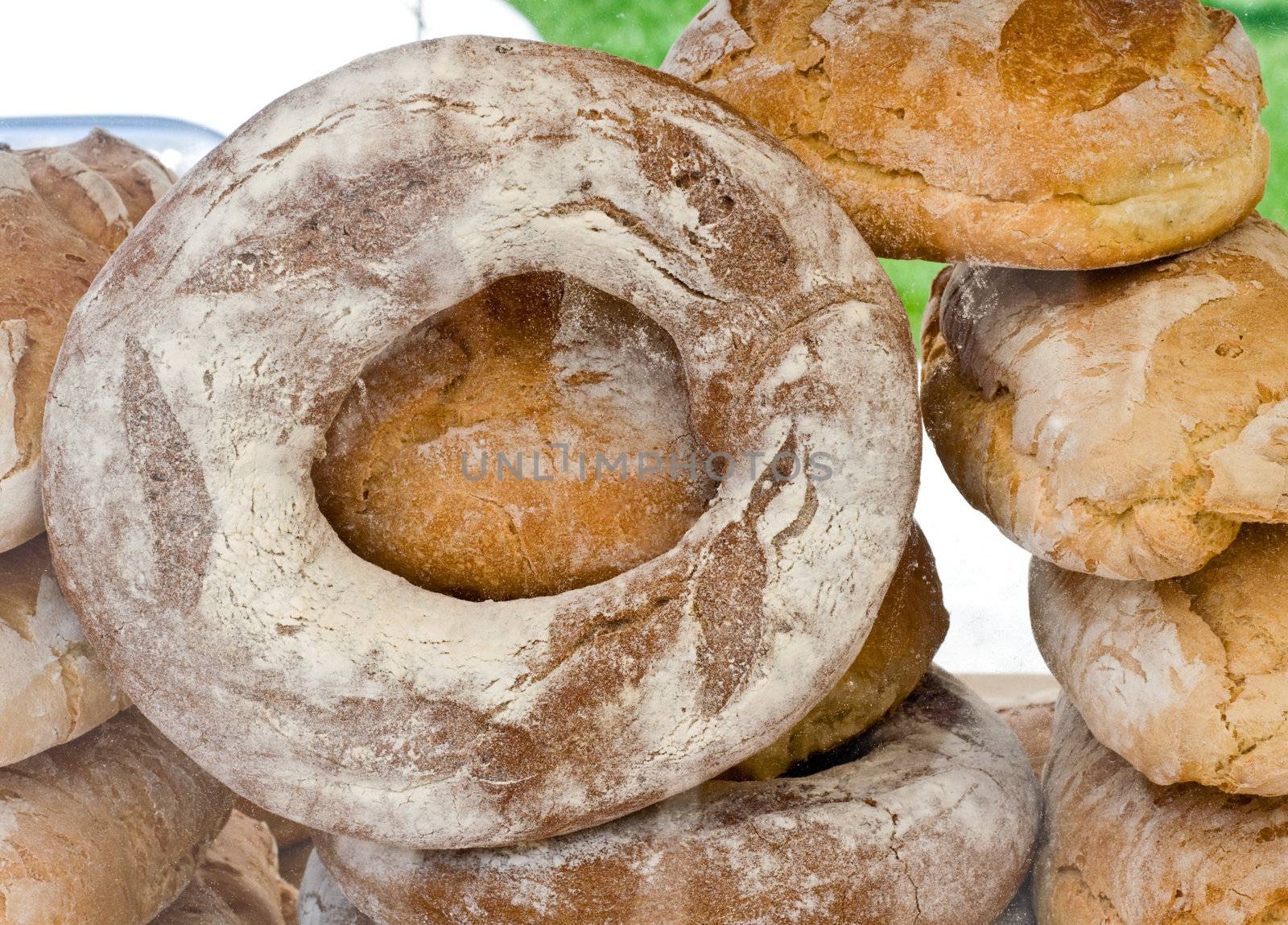 Close up shot of italian bread loaf