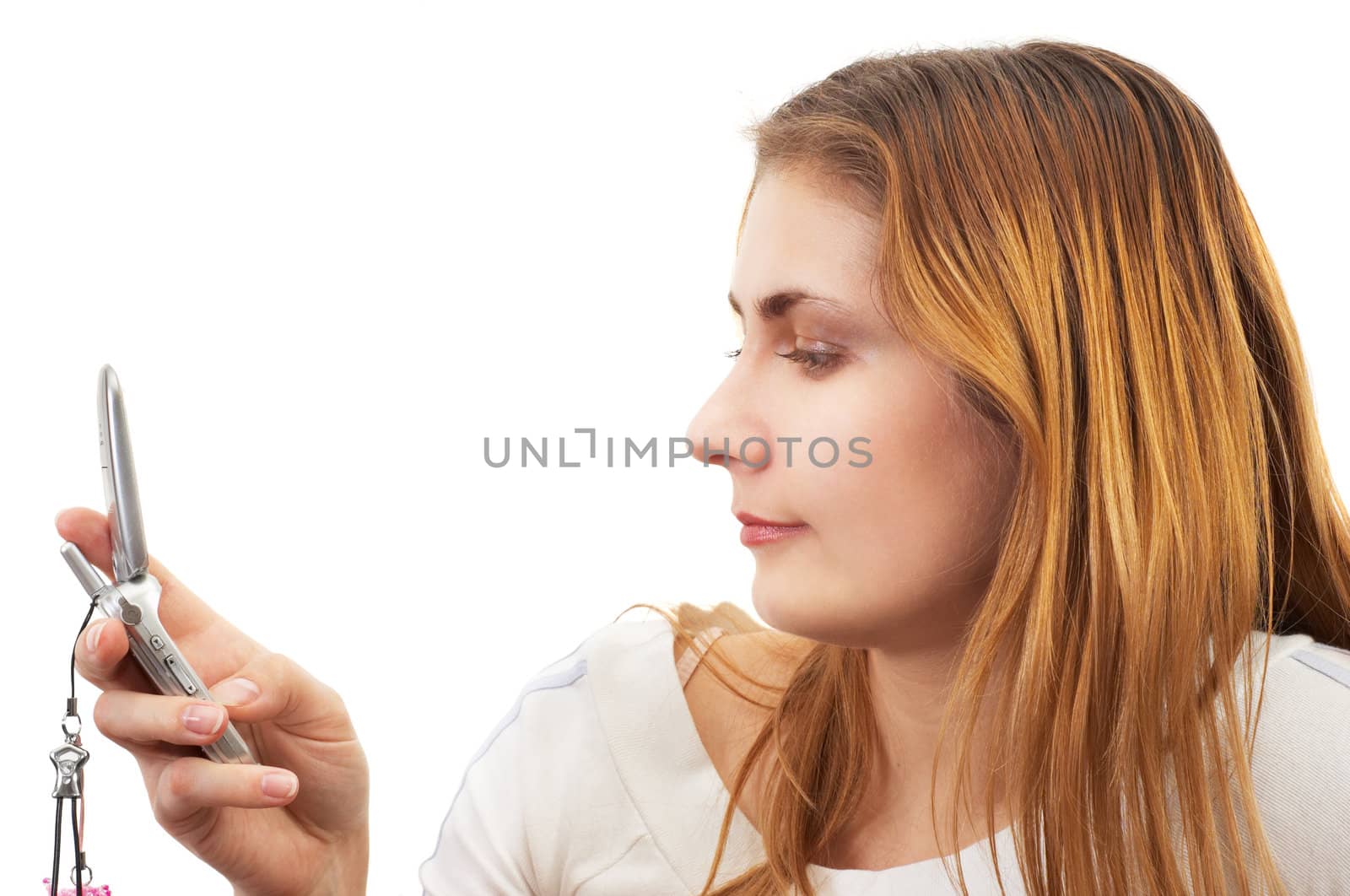 girl getting busy browsing with cell phone