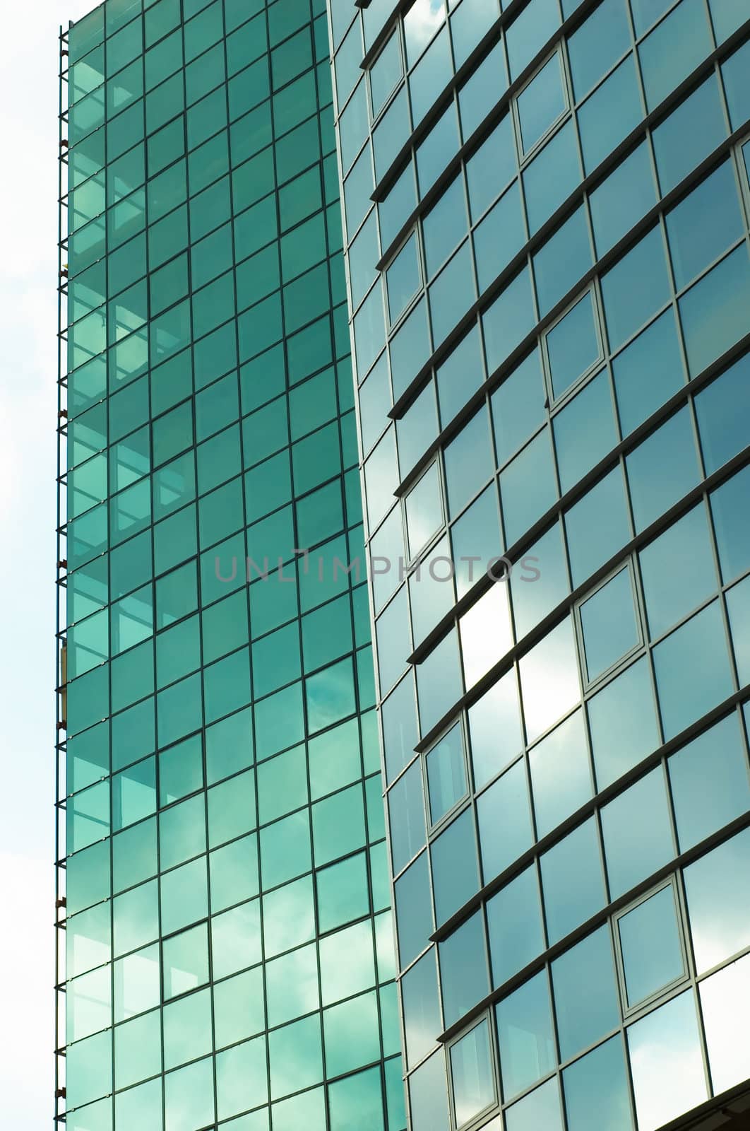 mirror glass fasade of the office building