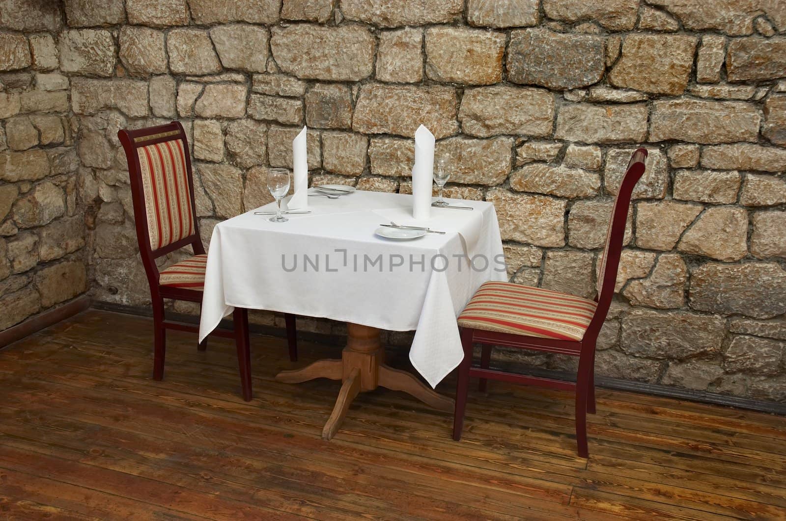 served restaurant table ready for customers