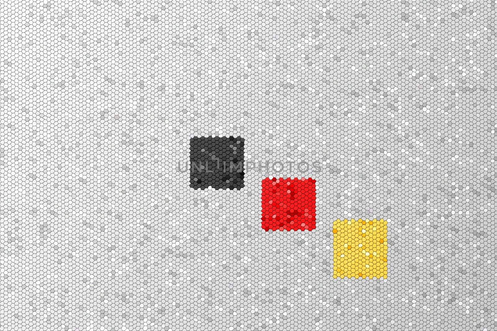 Color of the Germany, Belgium flag as a mosaic.
