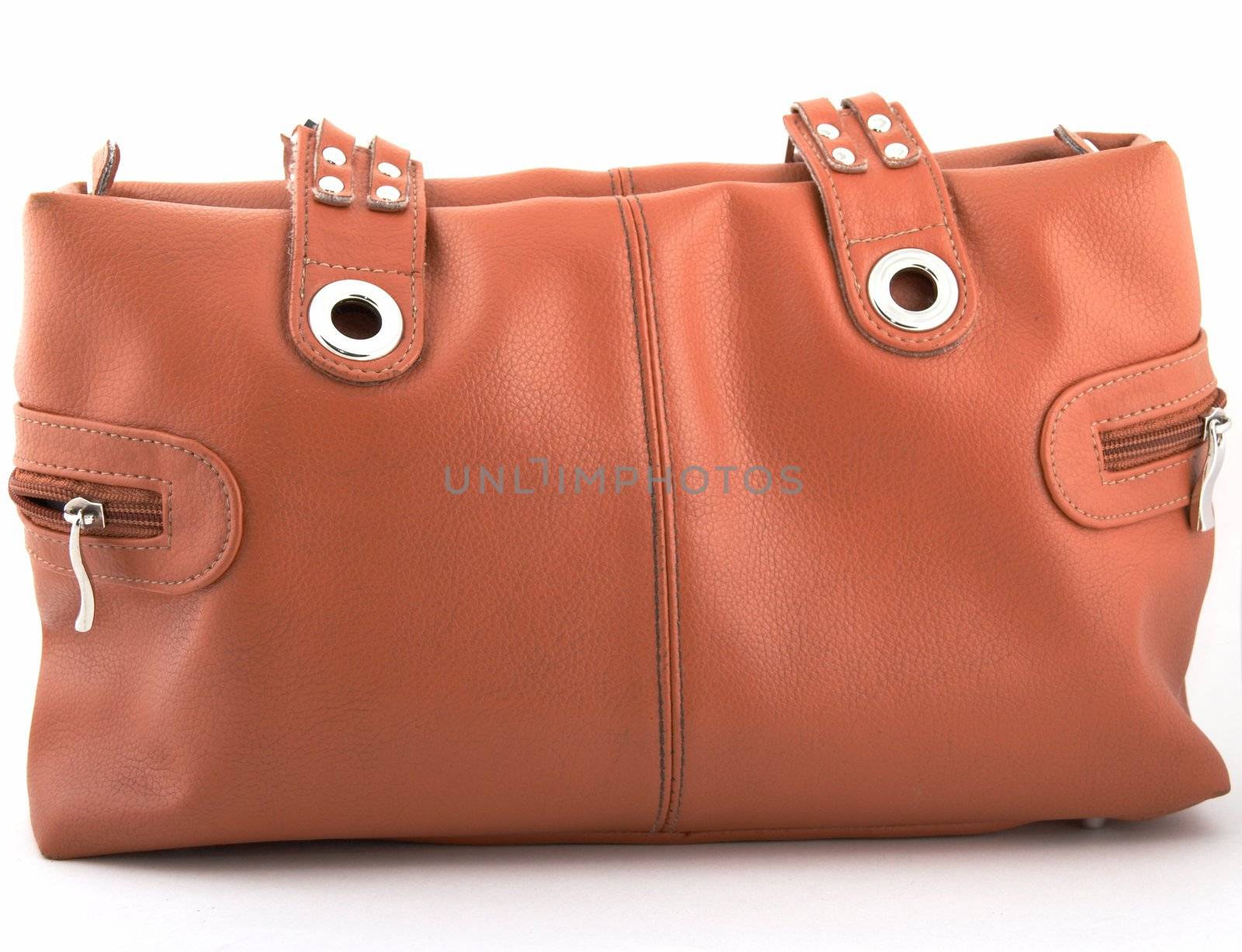 Female handbag on a white background