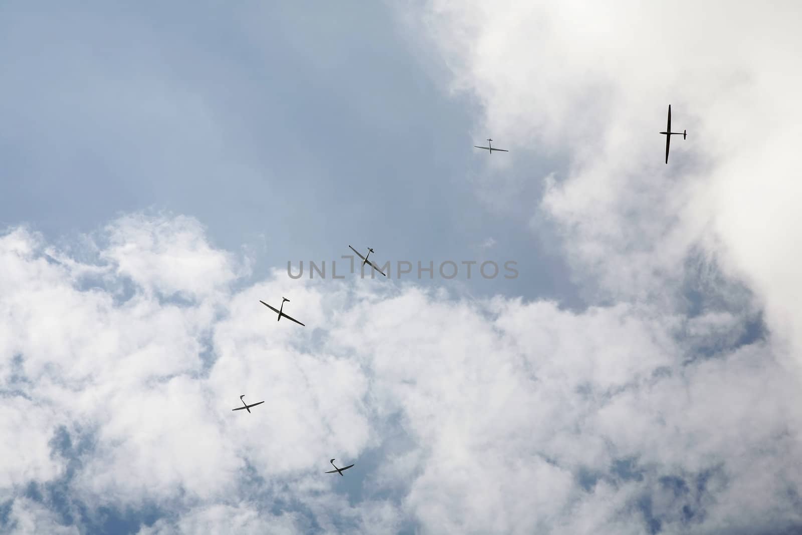 Gliders circling around to get hight - Arnborg, Denmark.