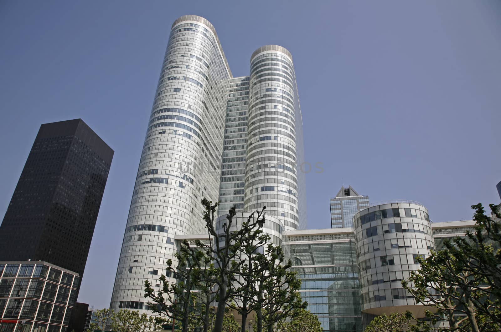 Futuristic corporate office buildings - La Defense, Paris.