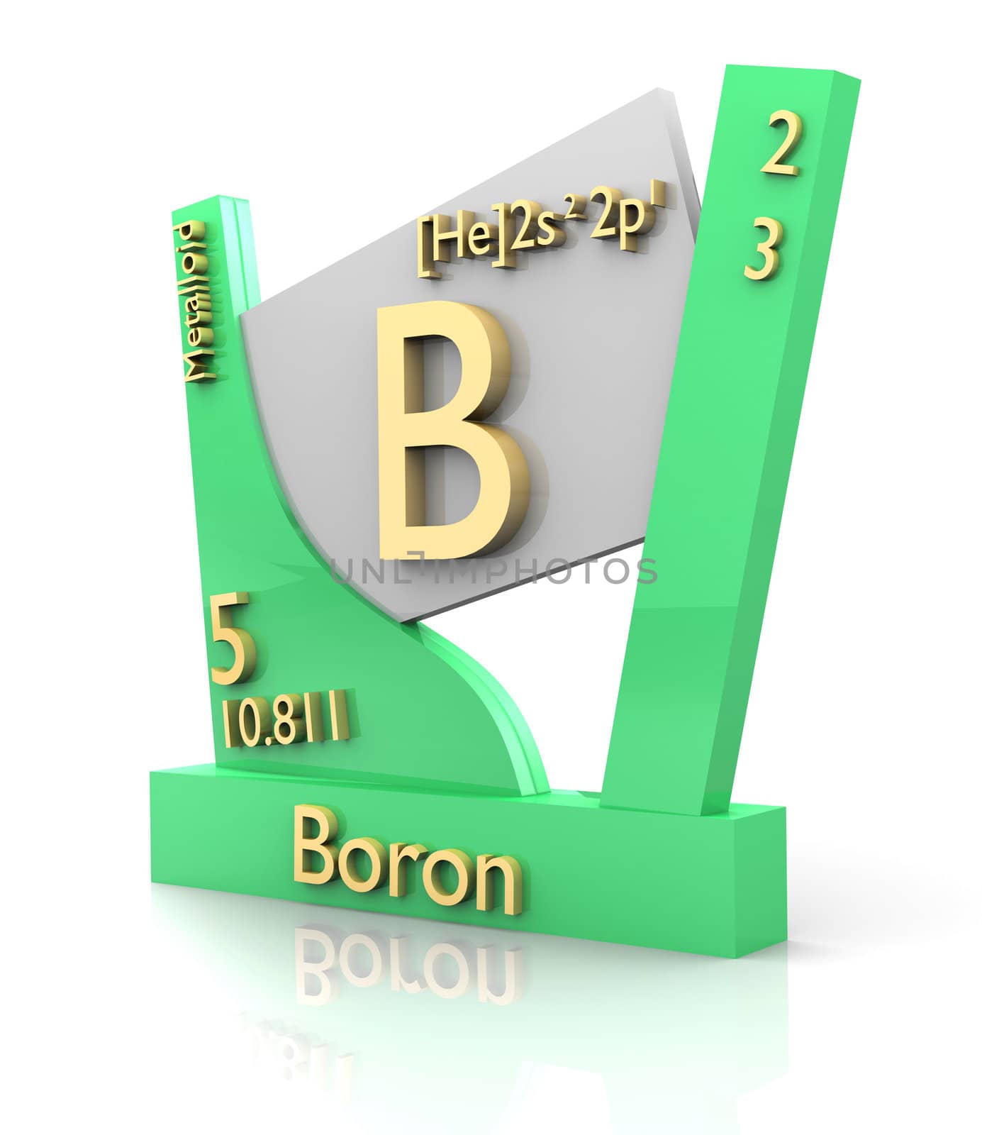 Boron form Periodic Table of Elements - 3d made