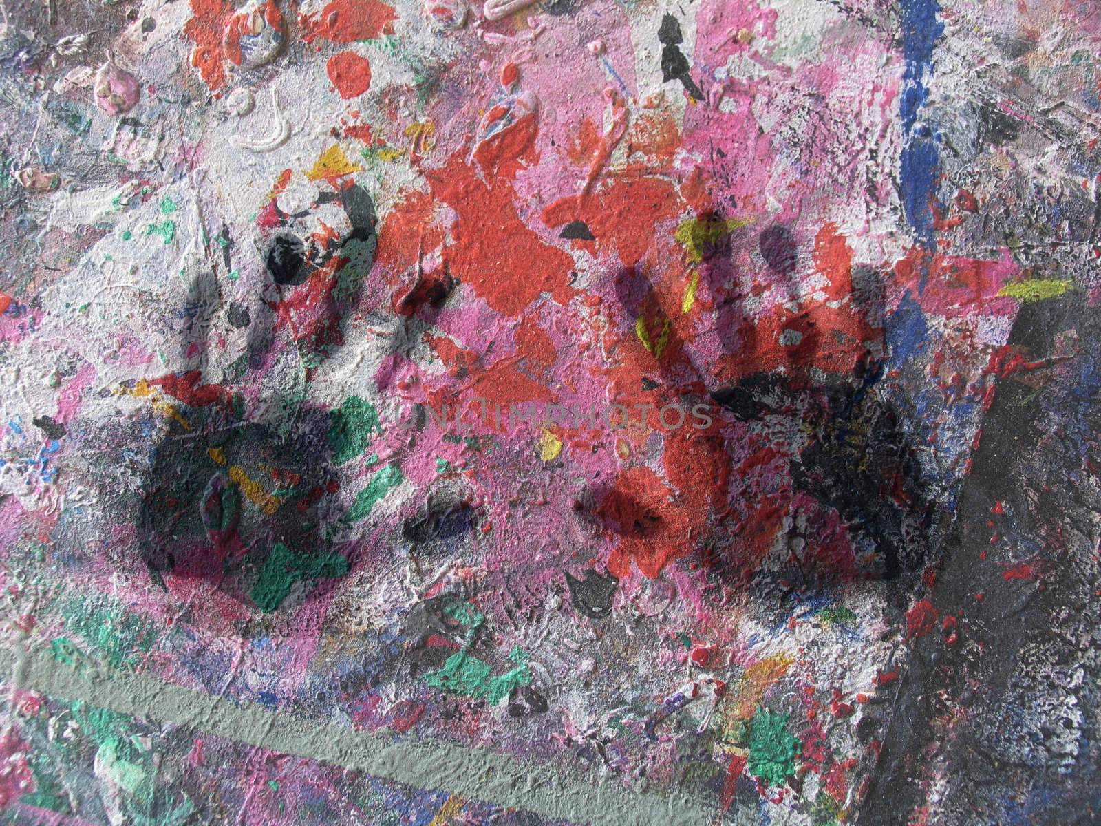 Abstract with black hands by ABCDK