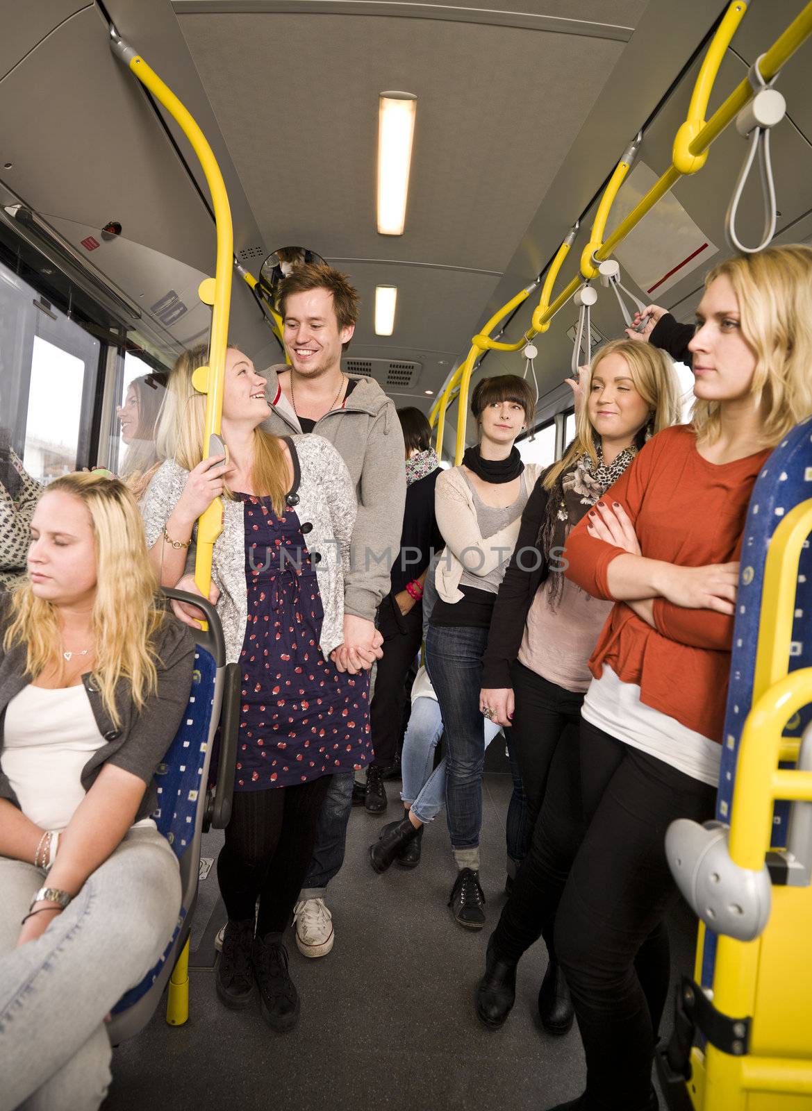 Group of people on the bus