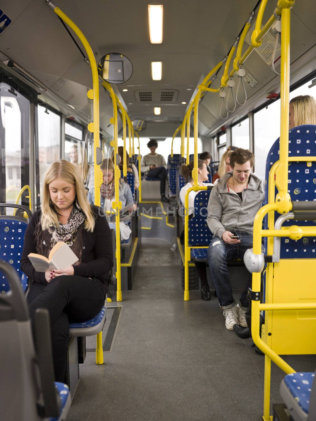 Large group of People going by bus