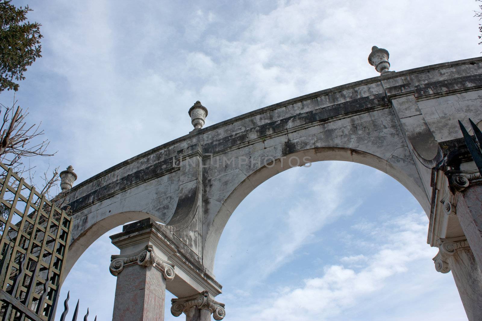 Monument La Colonnade in the gardens of Versailles in France