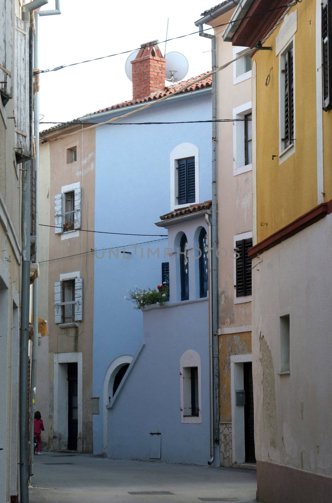 Street in the city of Novigrad, Istria, Croatia