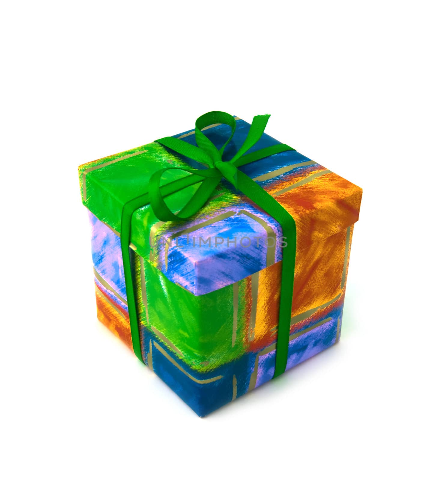 Gift box with green strip