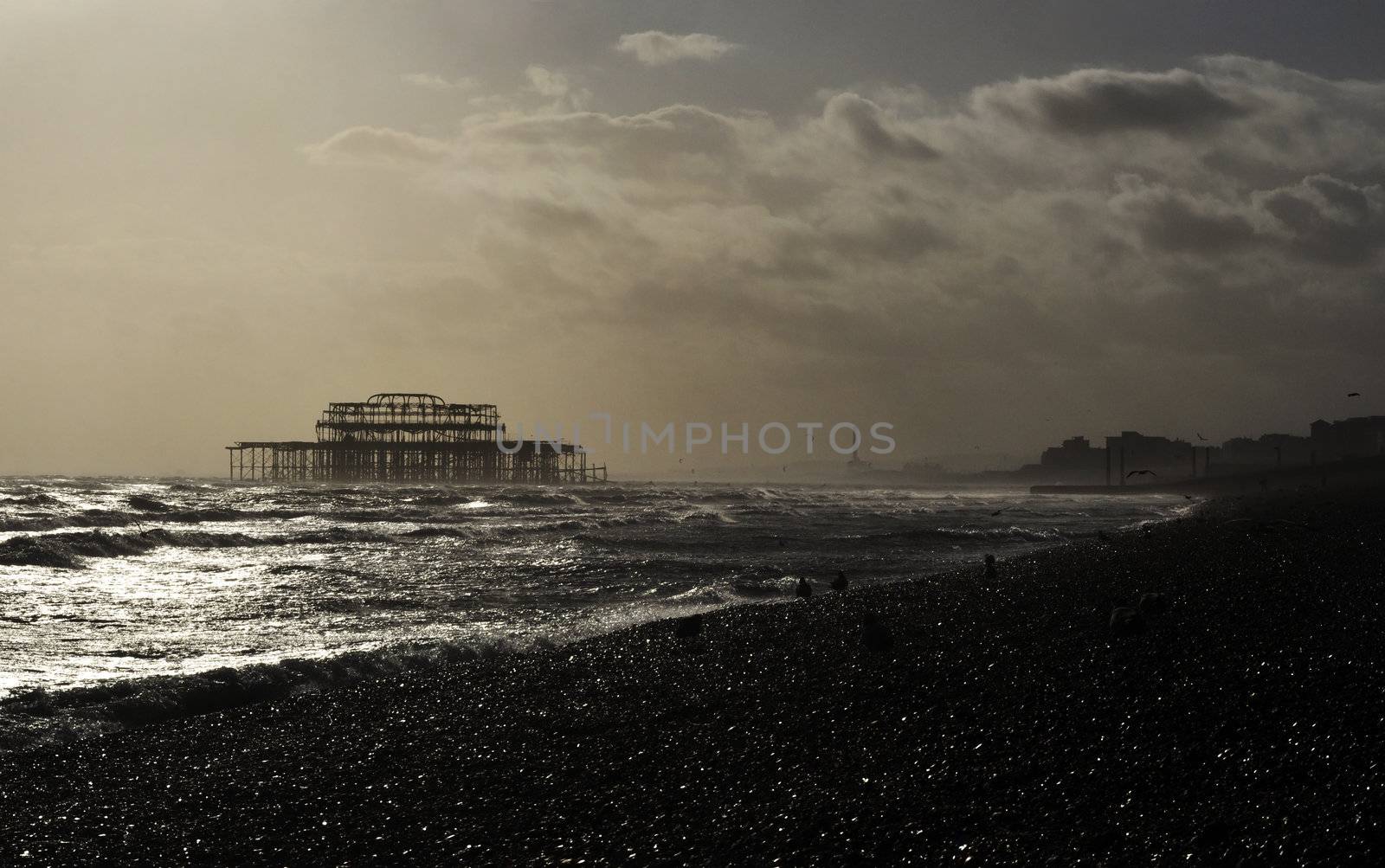 The West Pier in Brighton, England, UK