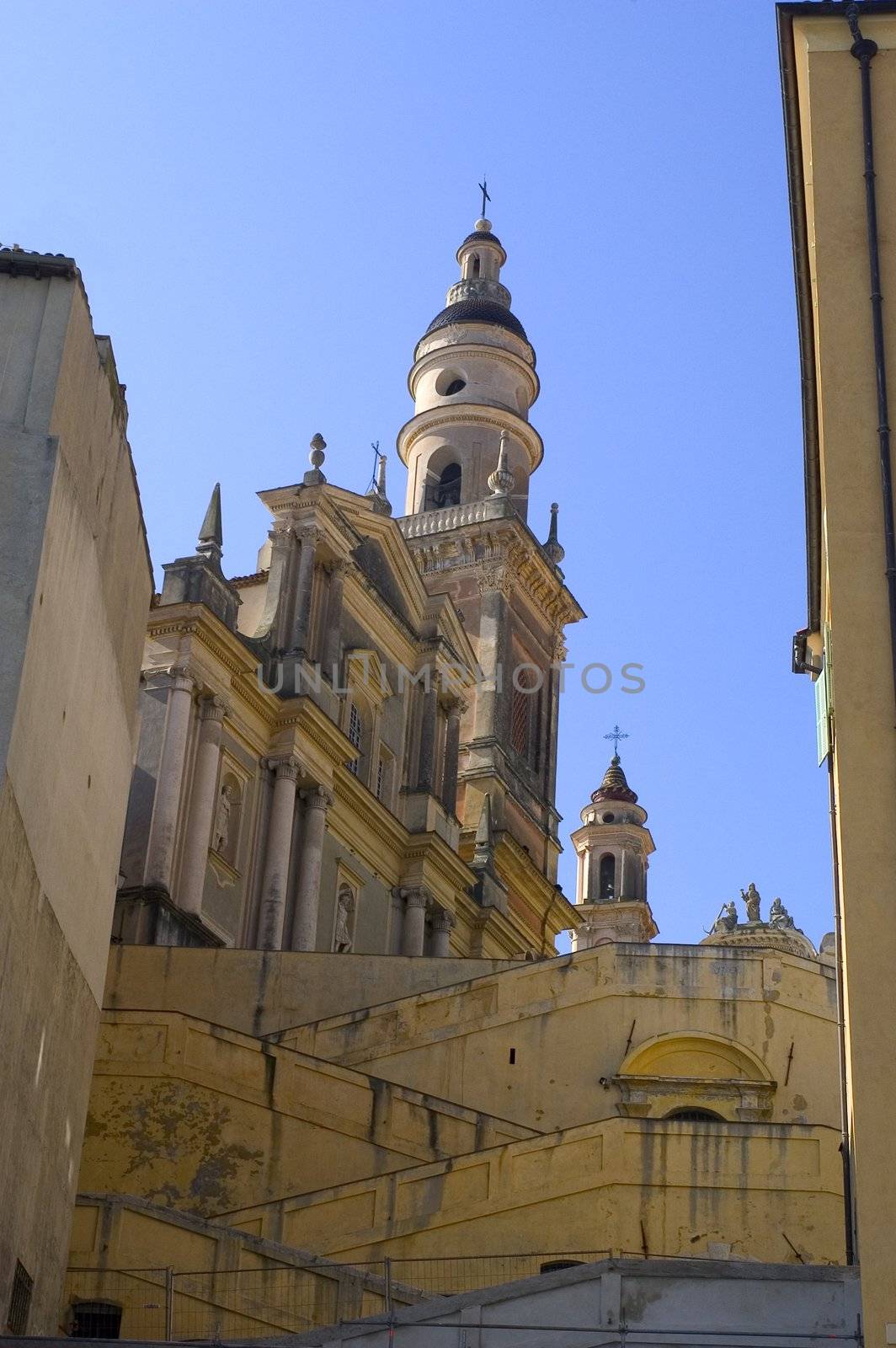 Town of Menton on the French Riviera to the Italian border