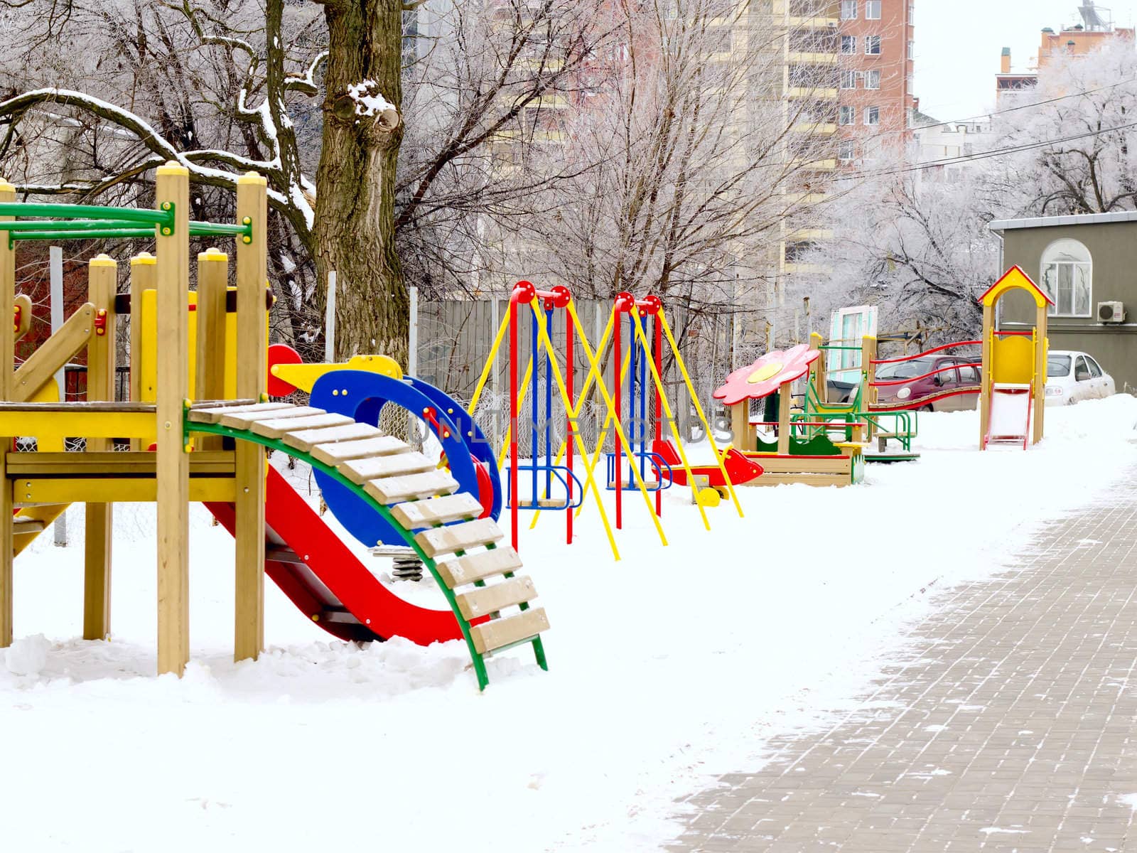 playground in the city district