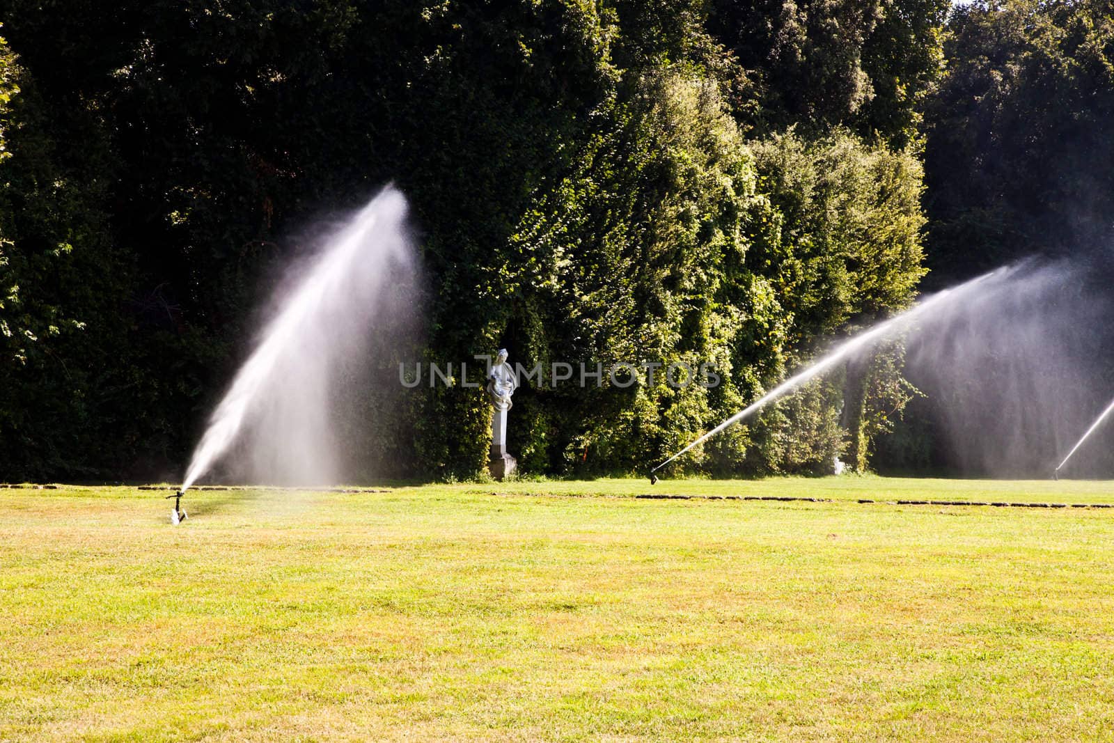 Reggia di Caserta (Caserta Royal Palace), Italy. Luxury royal garden: irrigation operations
