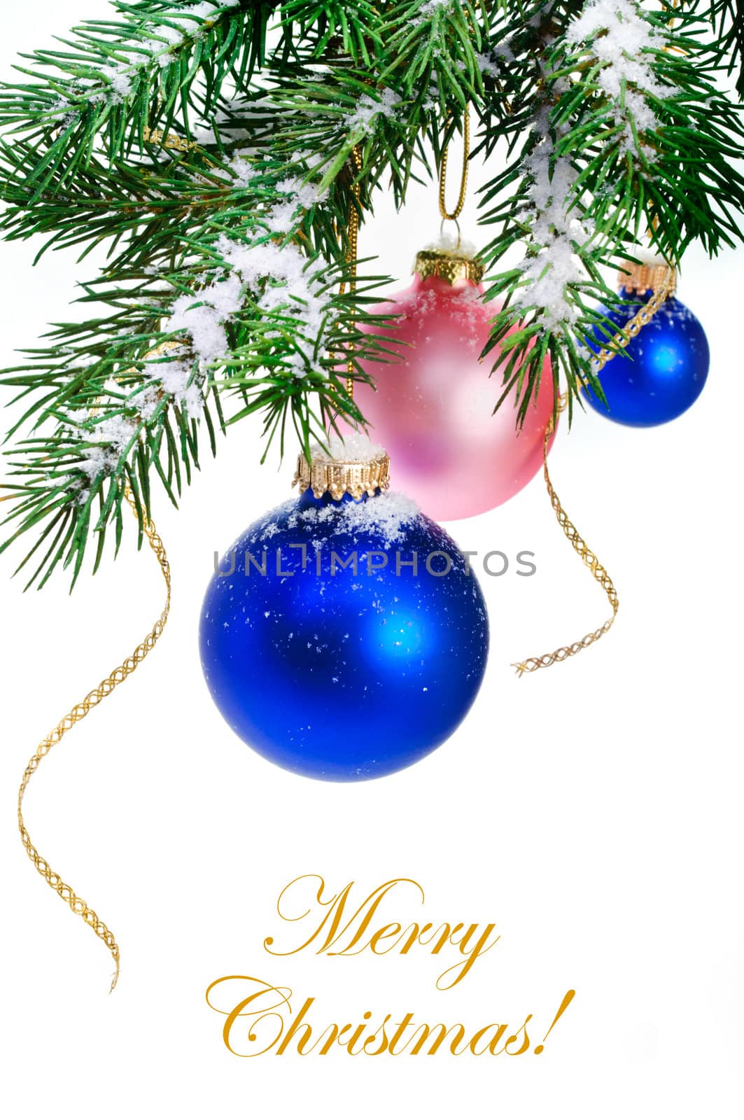 Christmas balls hanging on the Christmas tree.