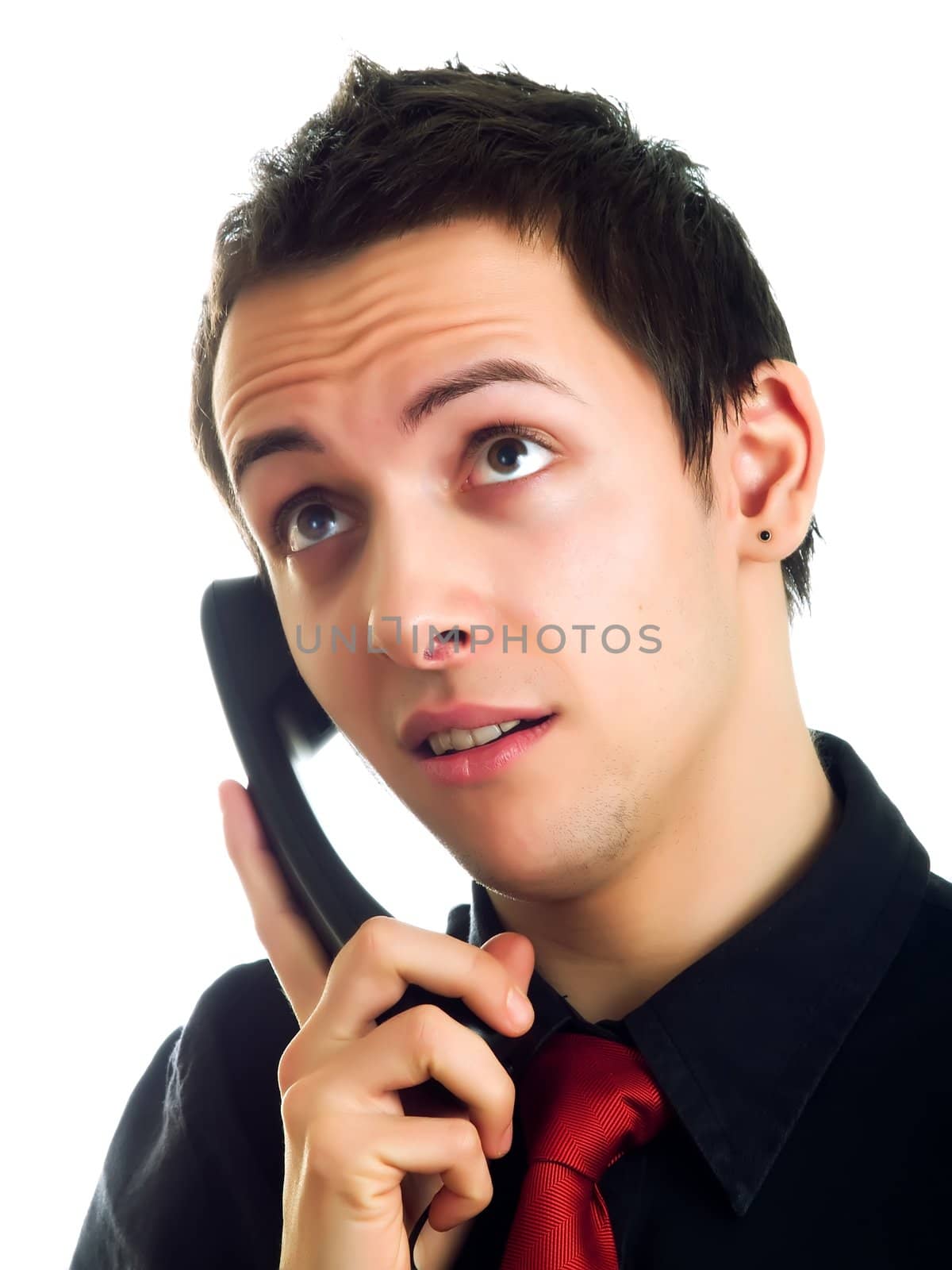 Young man having a phone call