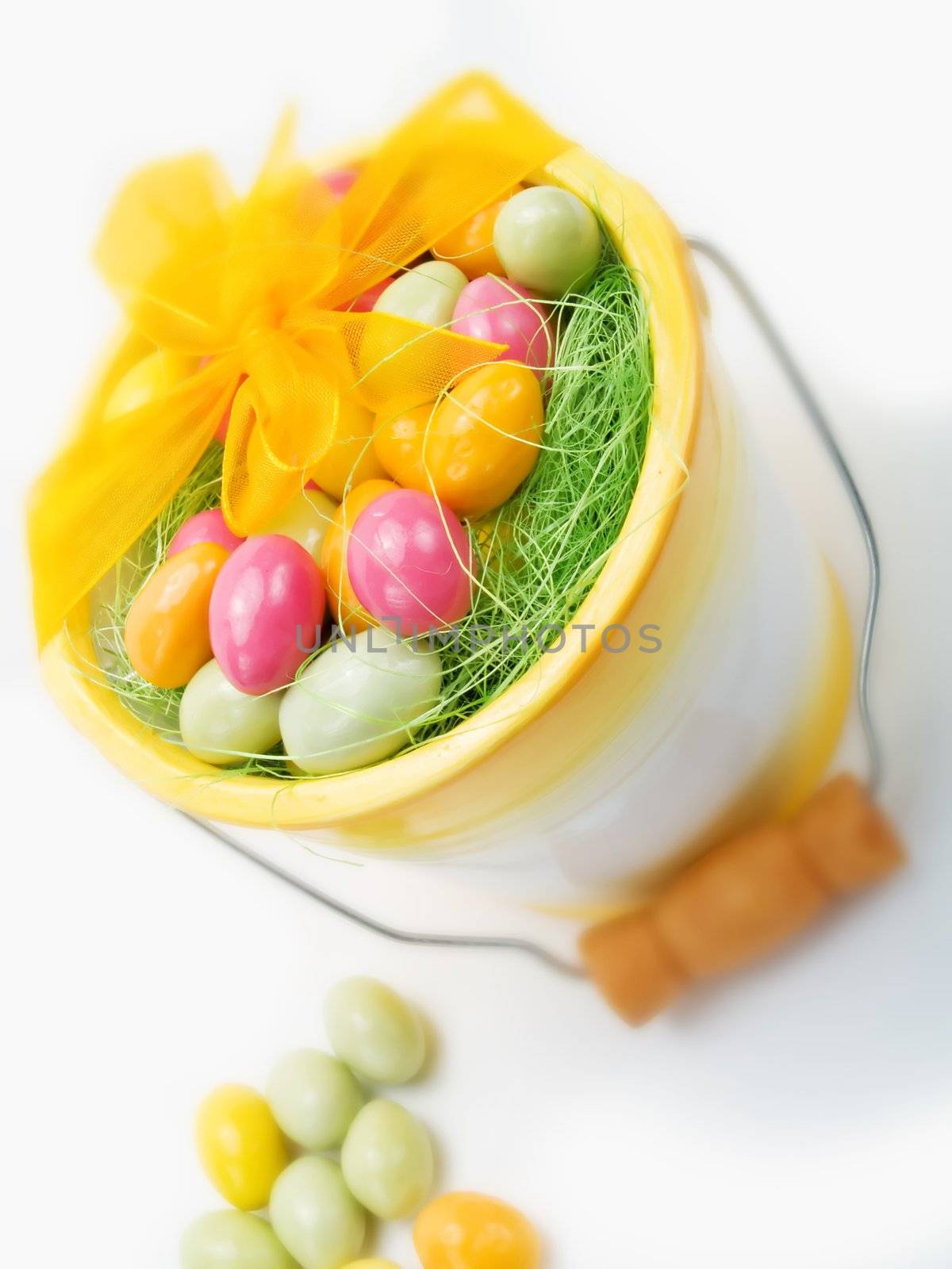 Colorful easter eggs on a white background