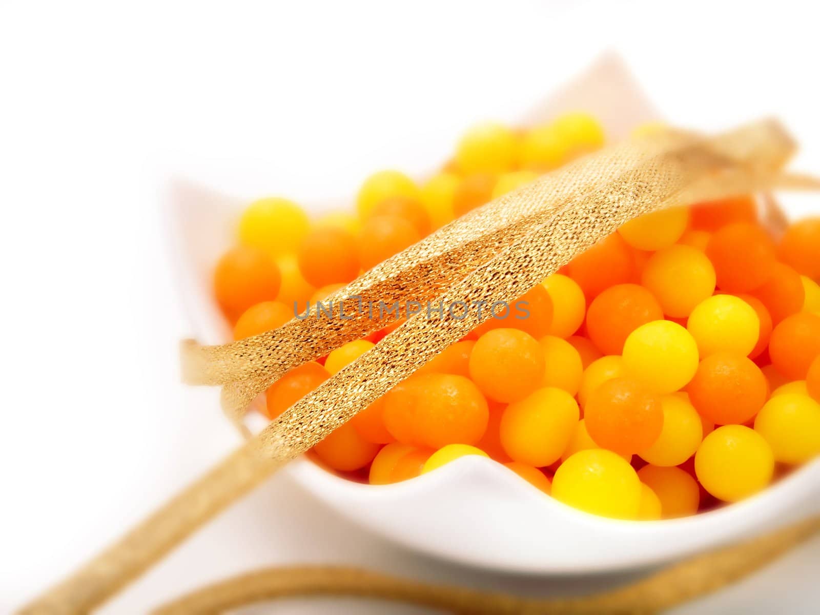 Candies in a white bowl