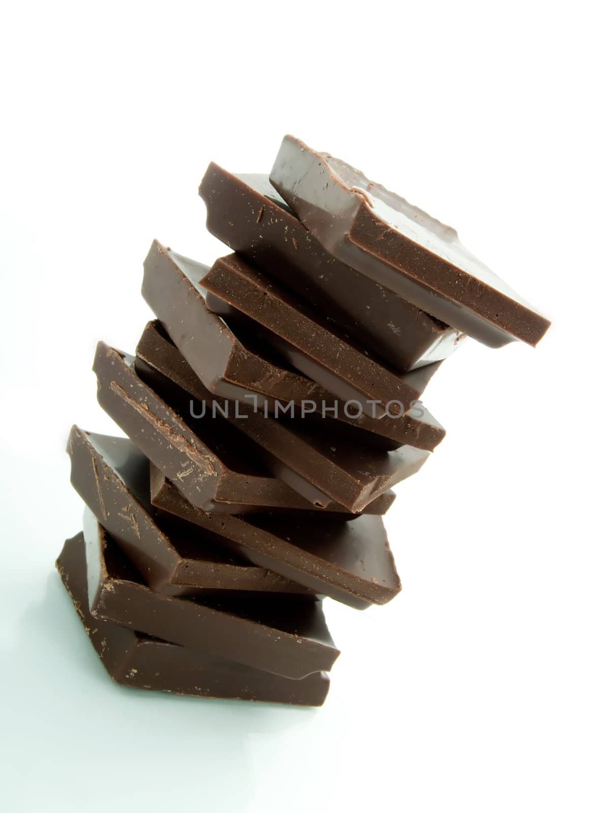 Close-up of chocolate on a white background