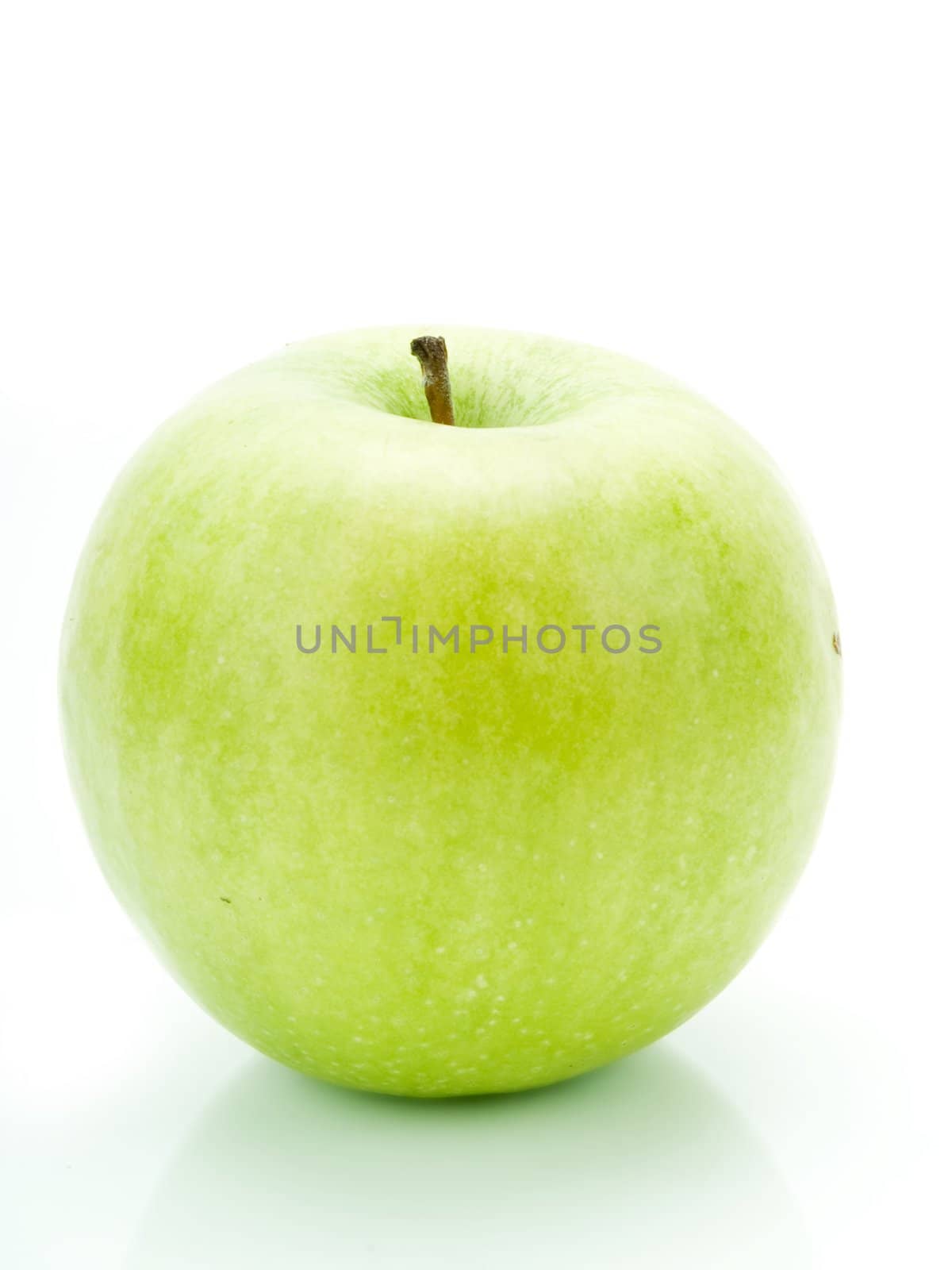 Green apple on a white background