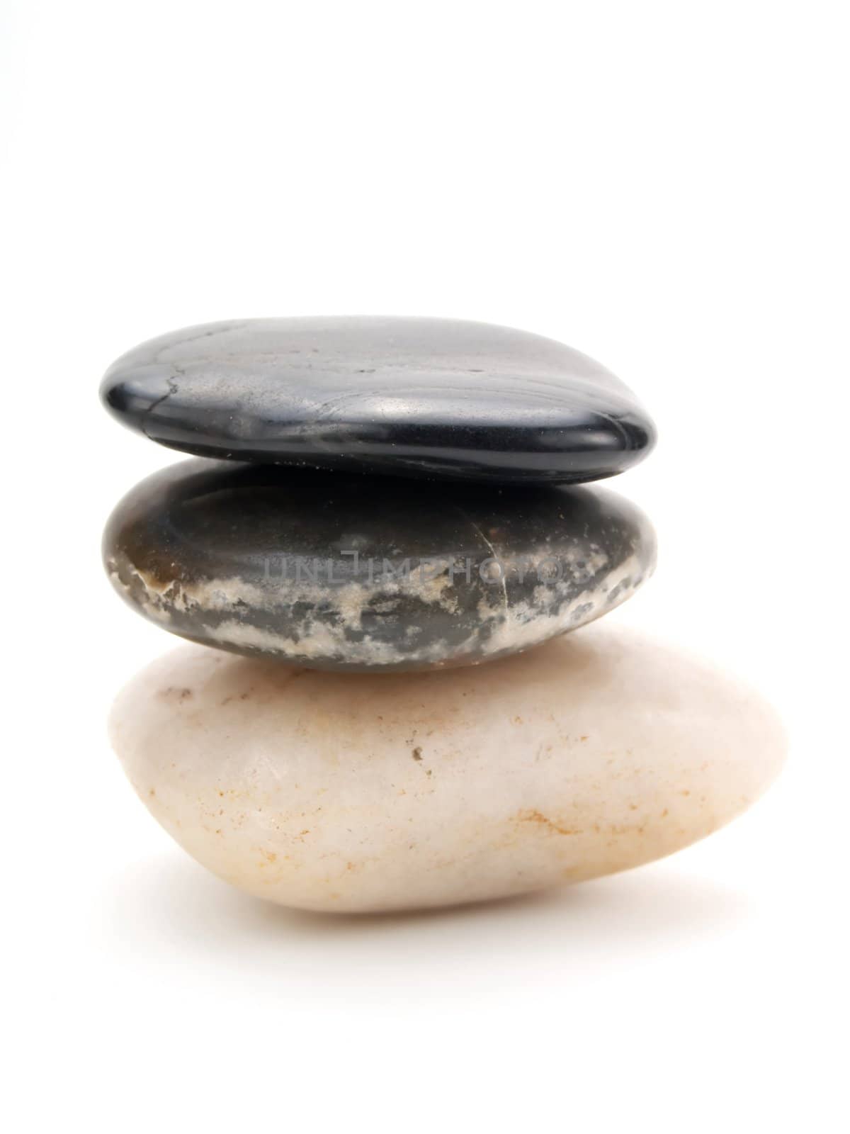 Spa stones on a white background