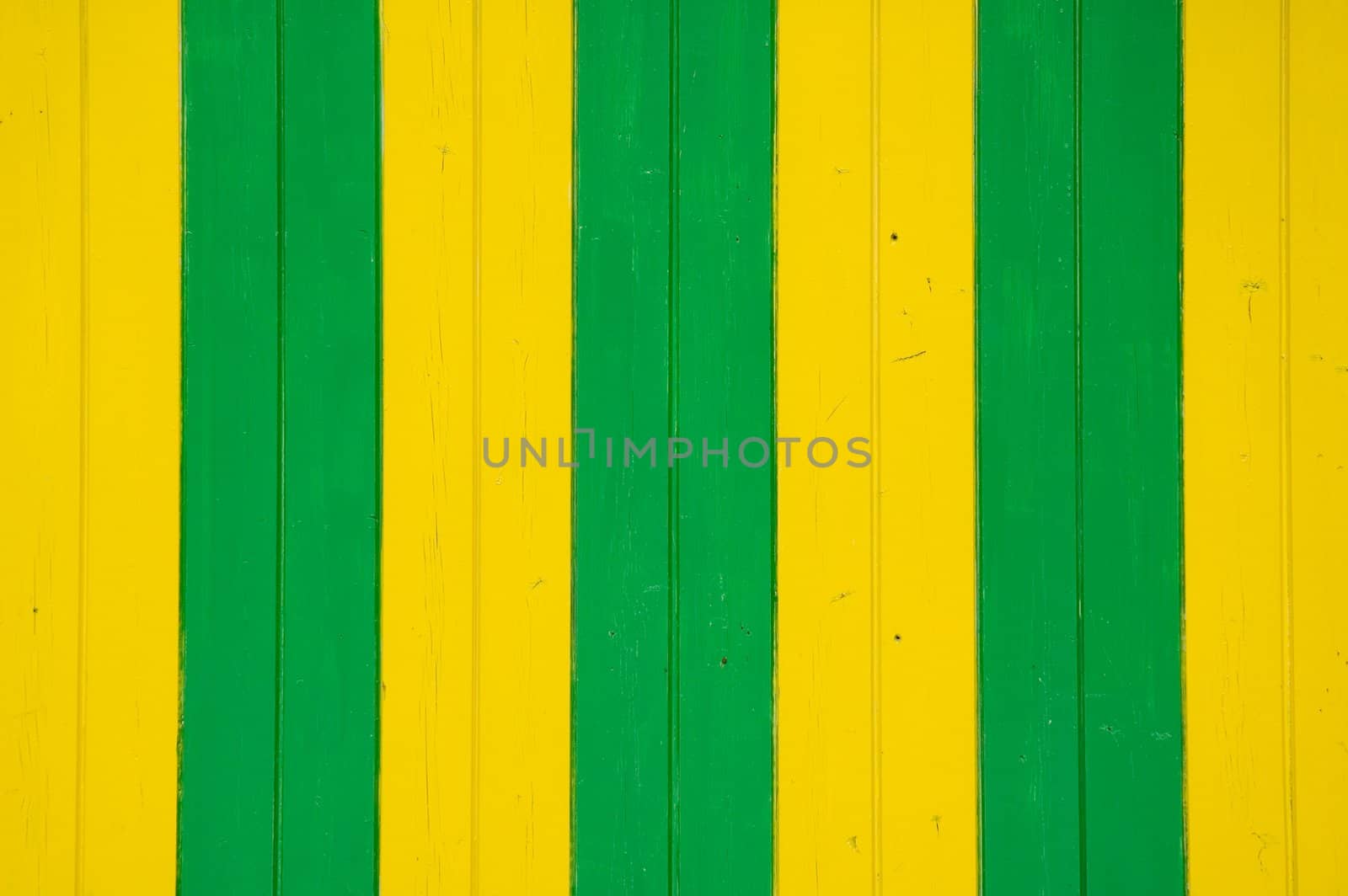 Yellow and green striped planks