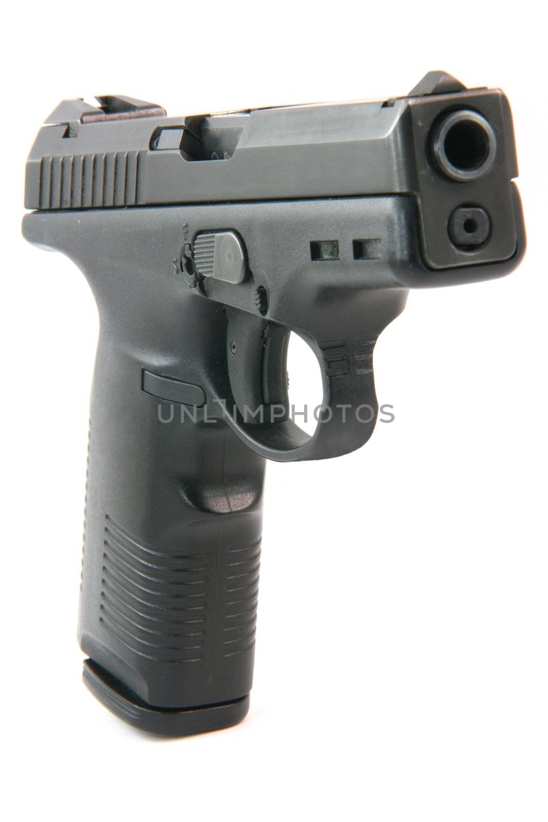 isolated on white automatic handgun weapons arms
