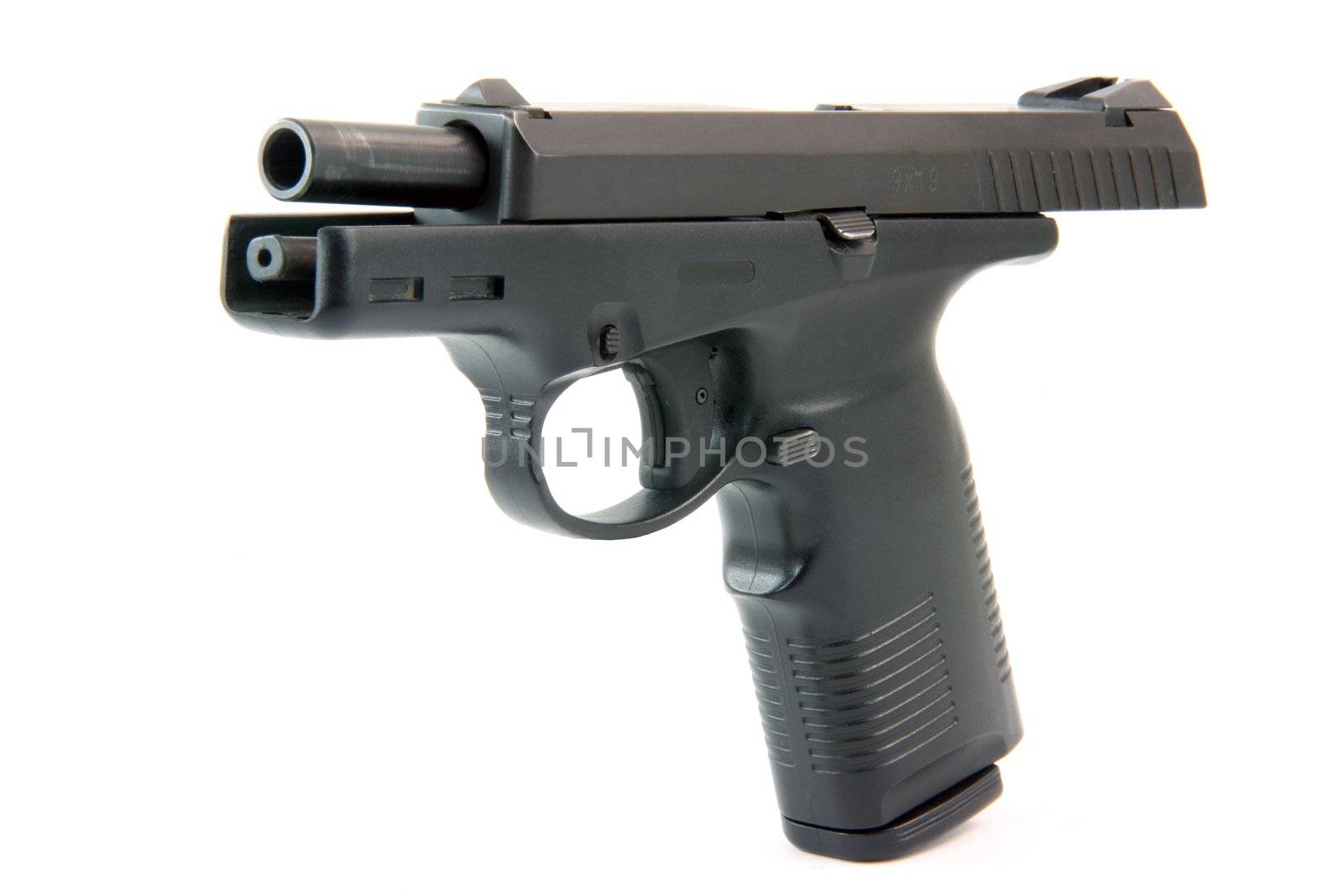 loaded weapon isolated on white background automatic handgun weapons arms