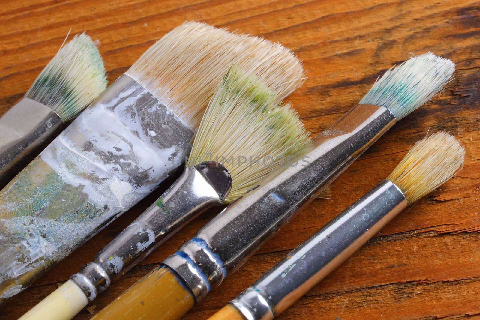 Old artist brushes  by Geoarts