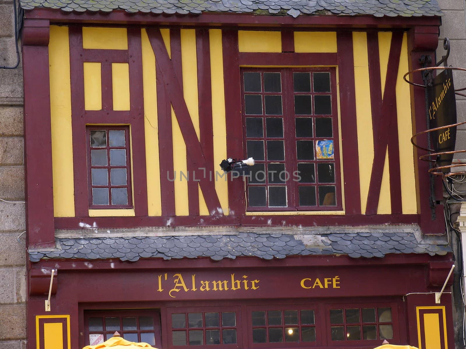 A timbered house near St-Malo, , Brittany, North France. St-Malo, Fachwerkhaus