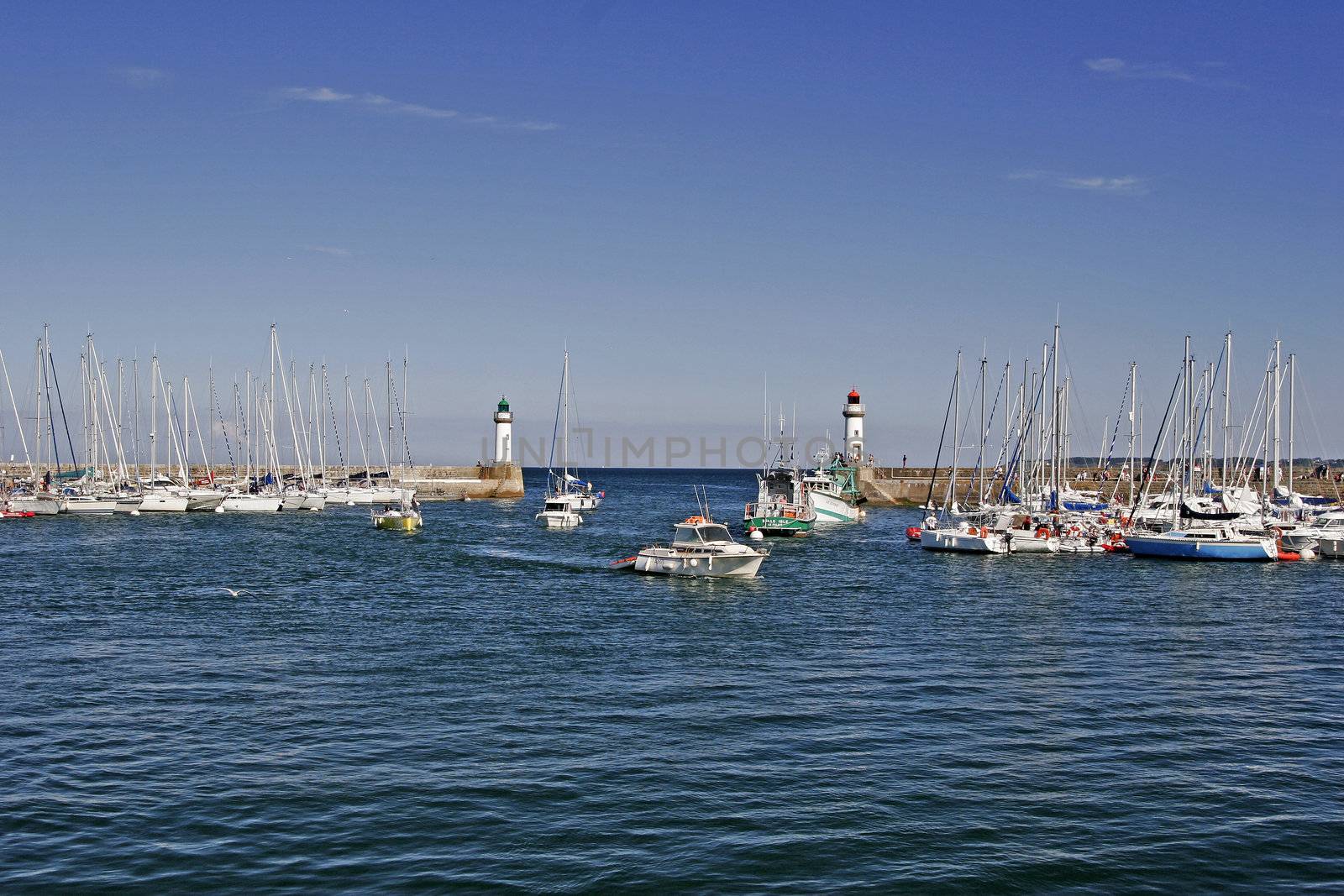 Belle-Ile, Le Palais, Port with lighthouses, Brittany by Natureandmore