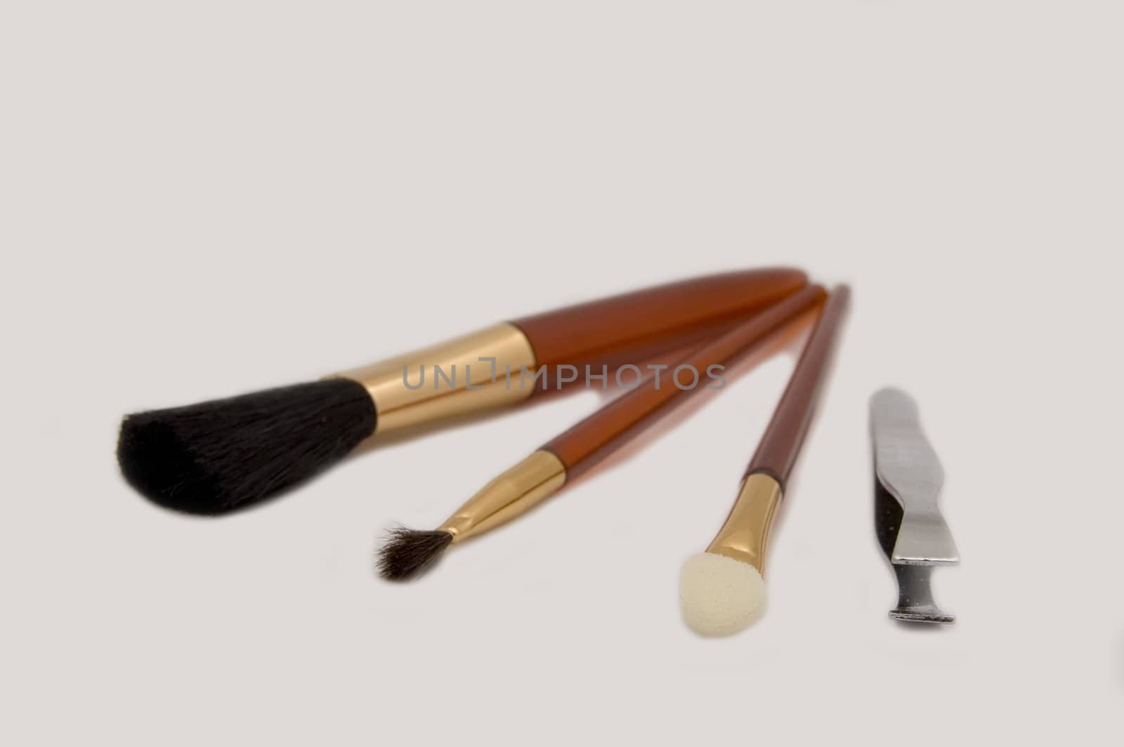 make up accessories isolated on white