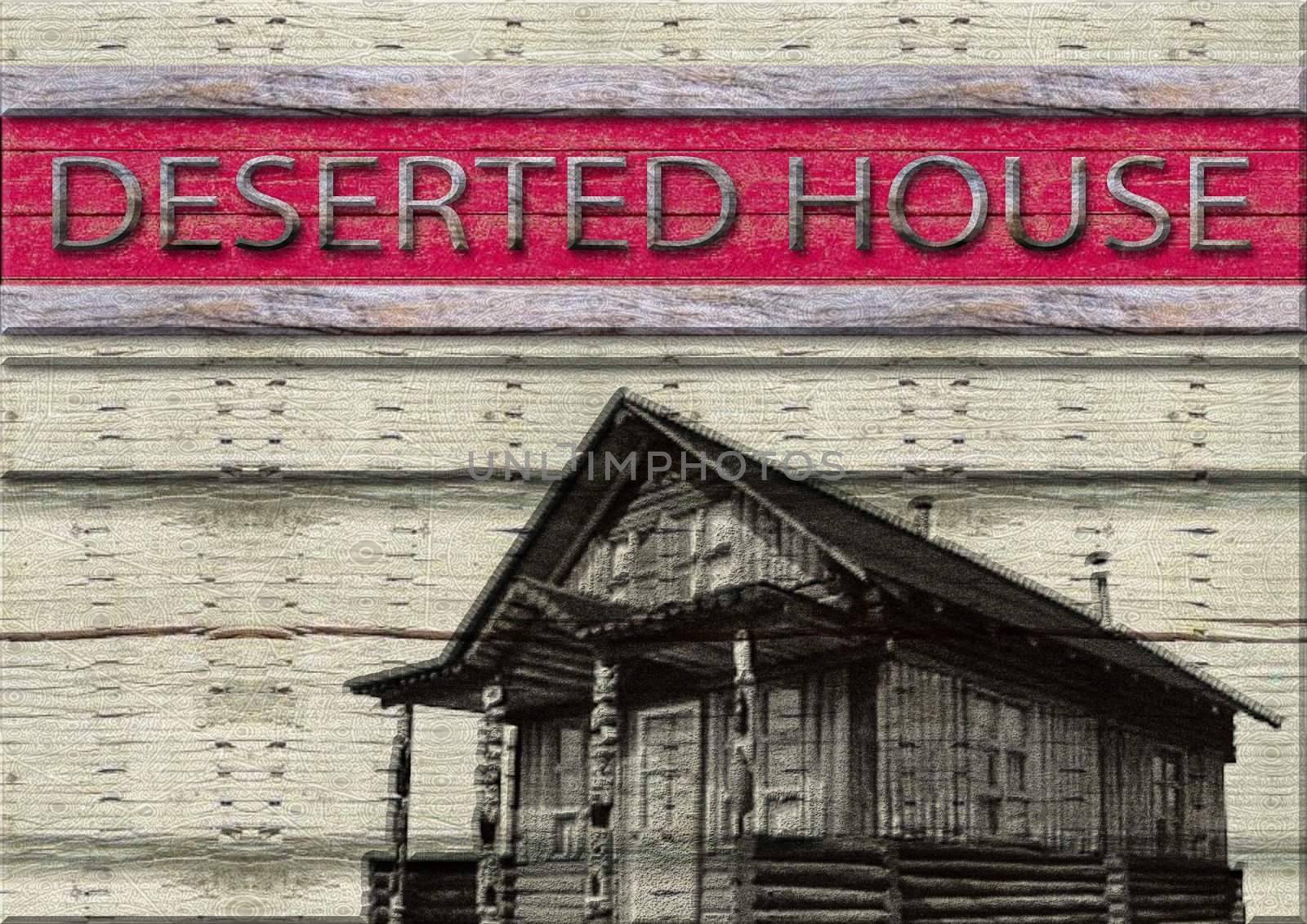 great creative abstract colored bright rich textured image of an old abandoned house.