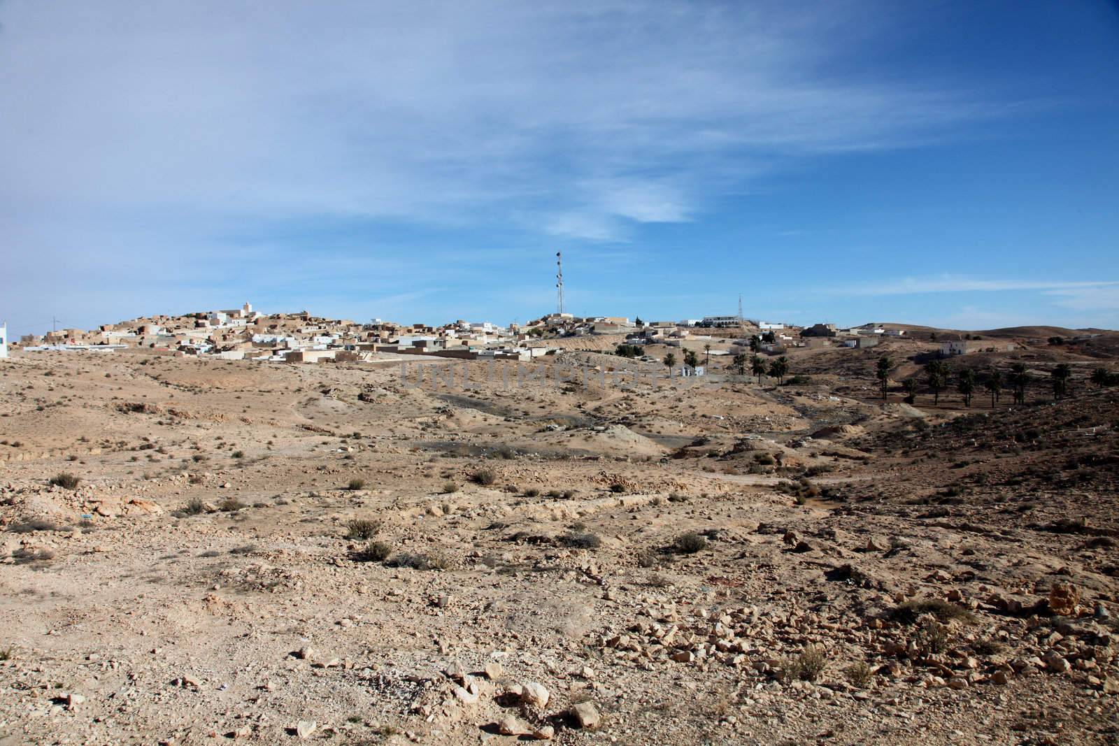An Arab village of Matmata in Southern Tunisia in Africa