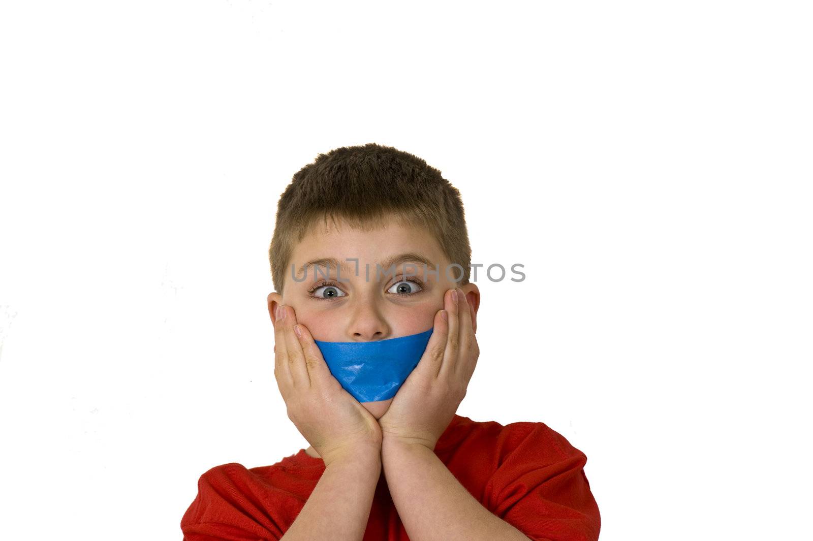 Boy gagged showing how he was silenced
