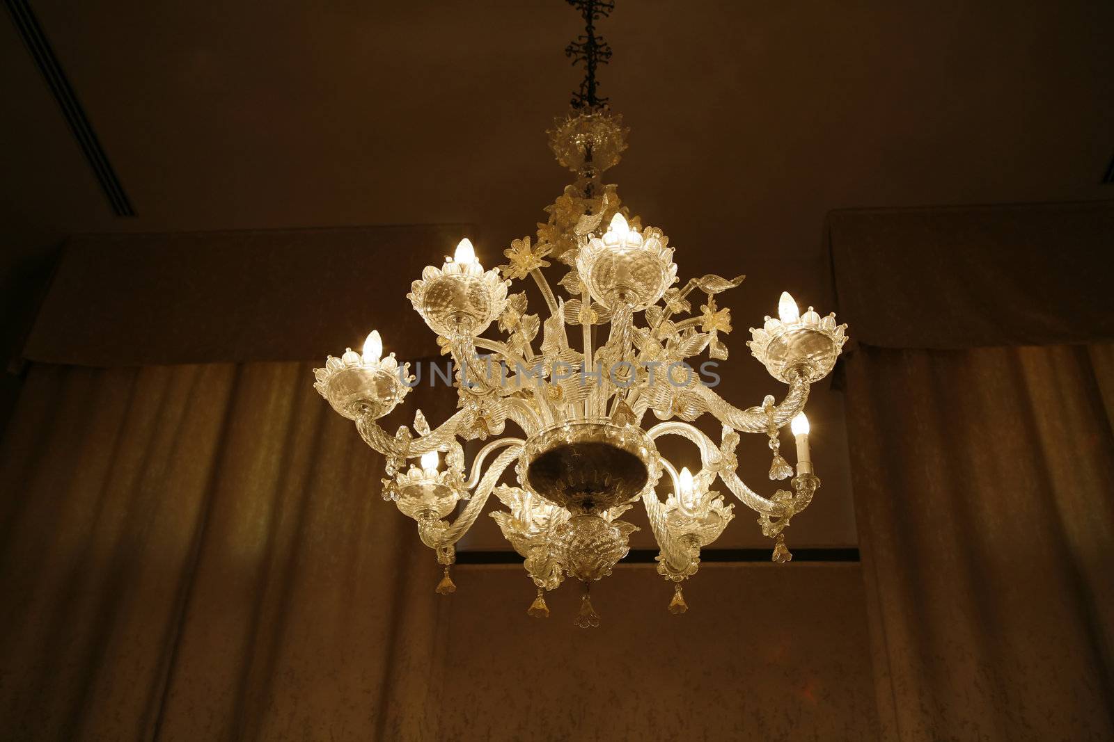 Antique Venetian crystal chandelier.