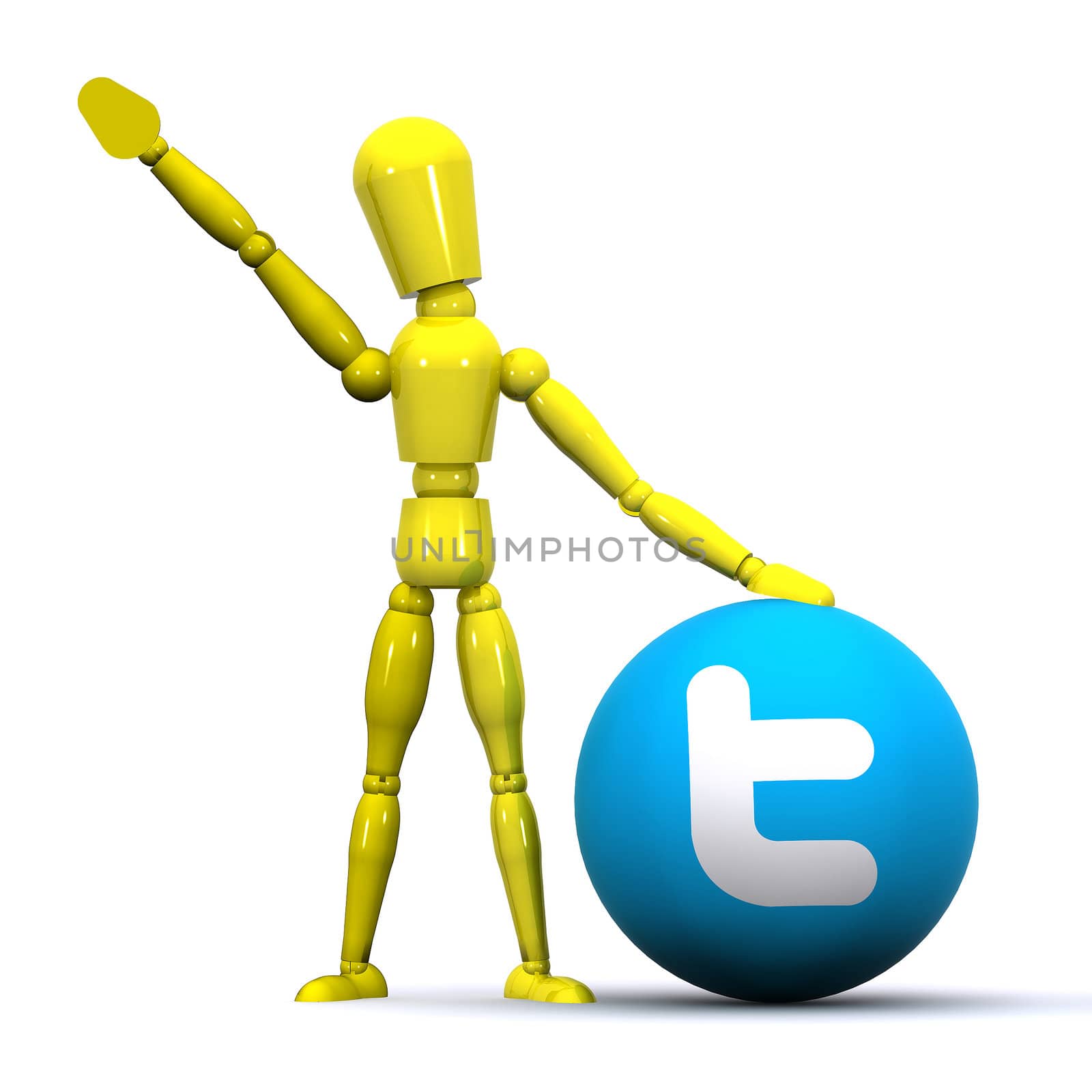 A Colourful 3d Rendered Tweeting Concept Illustration