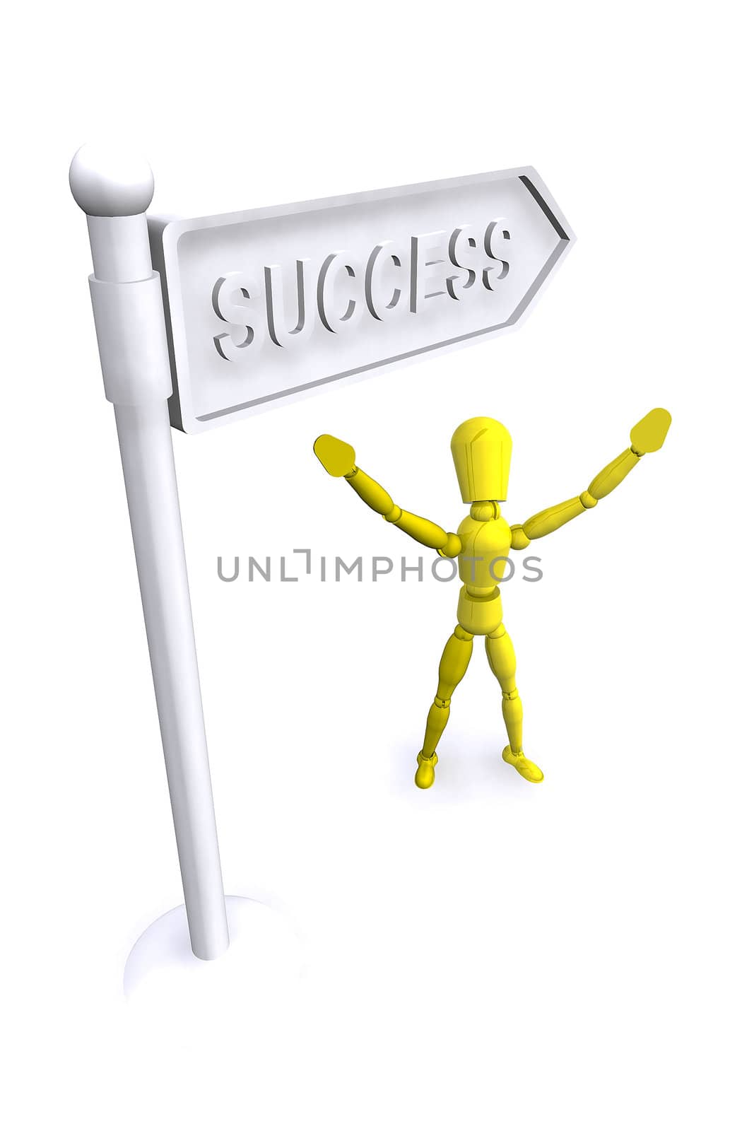 A Colourful 3d Rendered Success Sign Concept Illustration