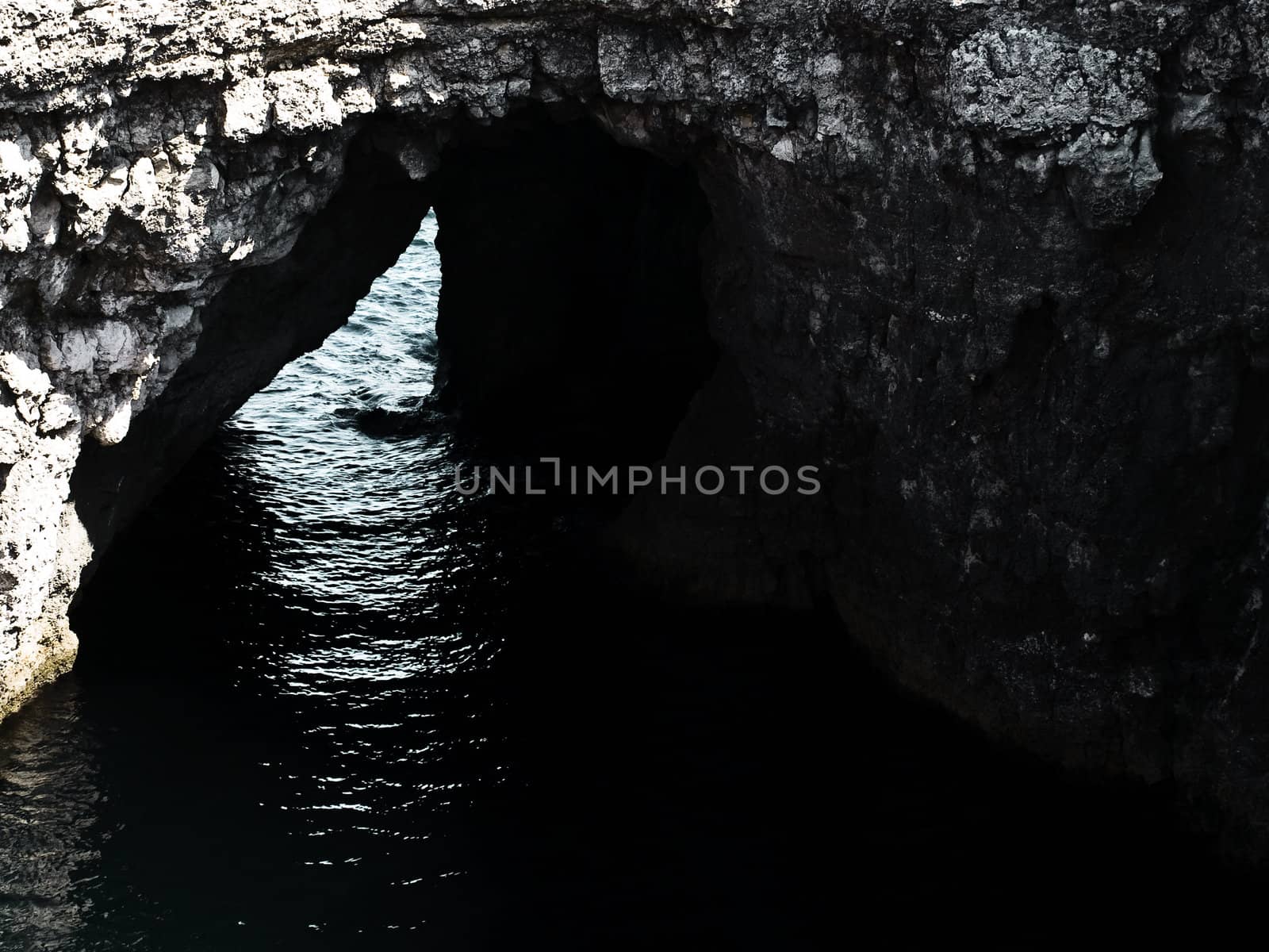 One of the many caves around the coast in Malta