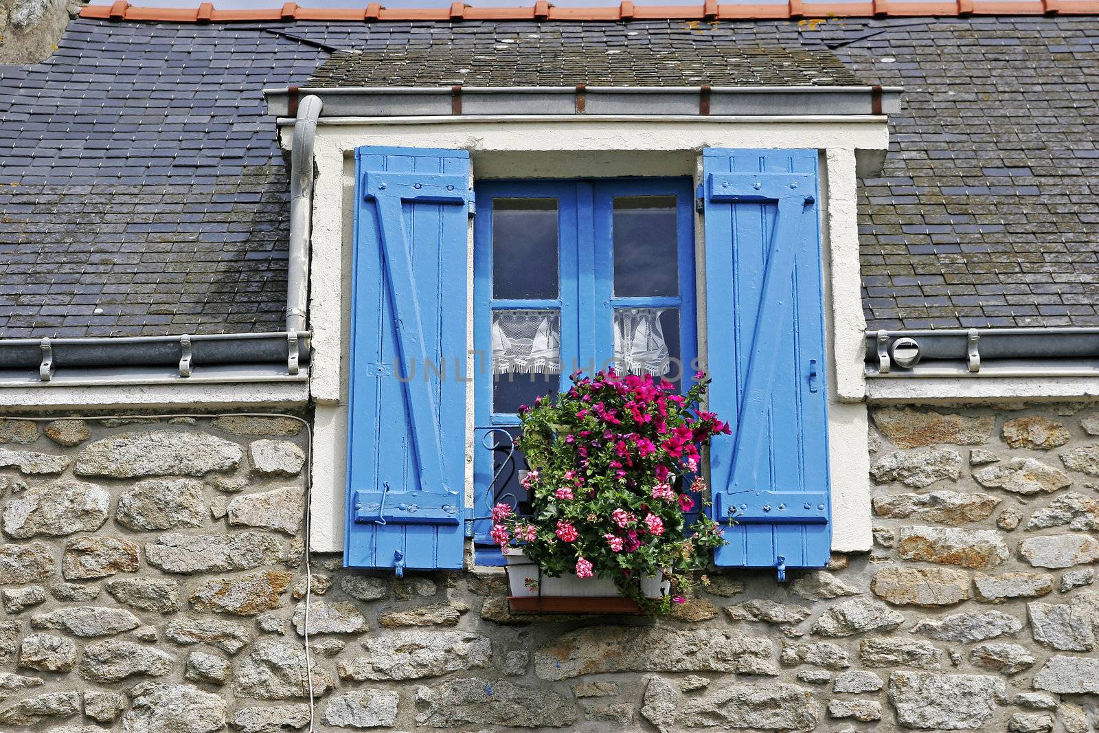 Plouharnel, House with blue window, Brittany by Natureandmore