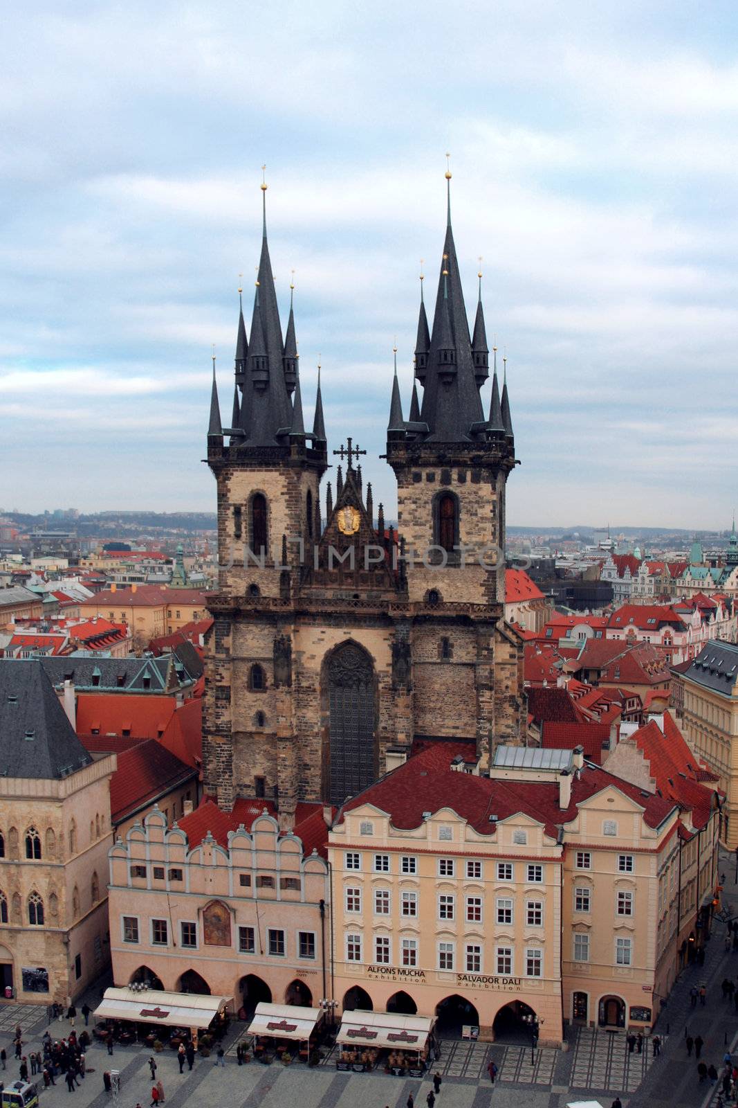 Cathedral on the area in Praha in Gothic style