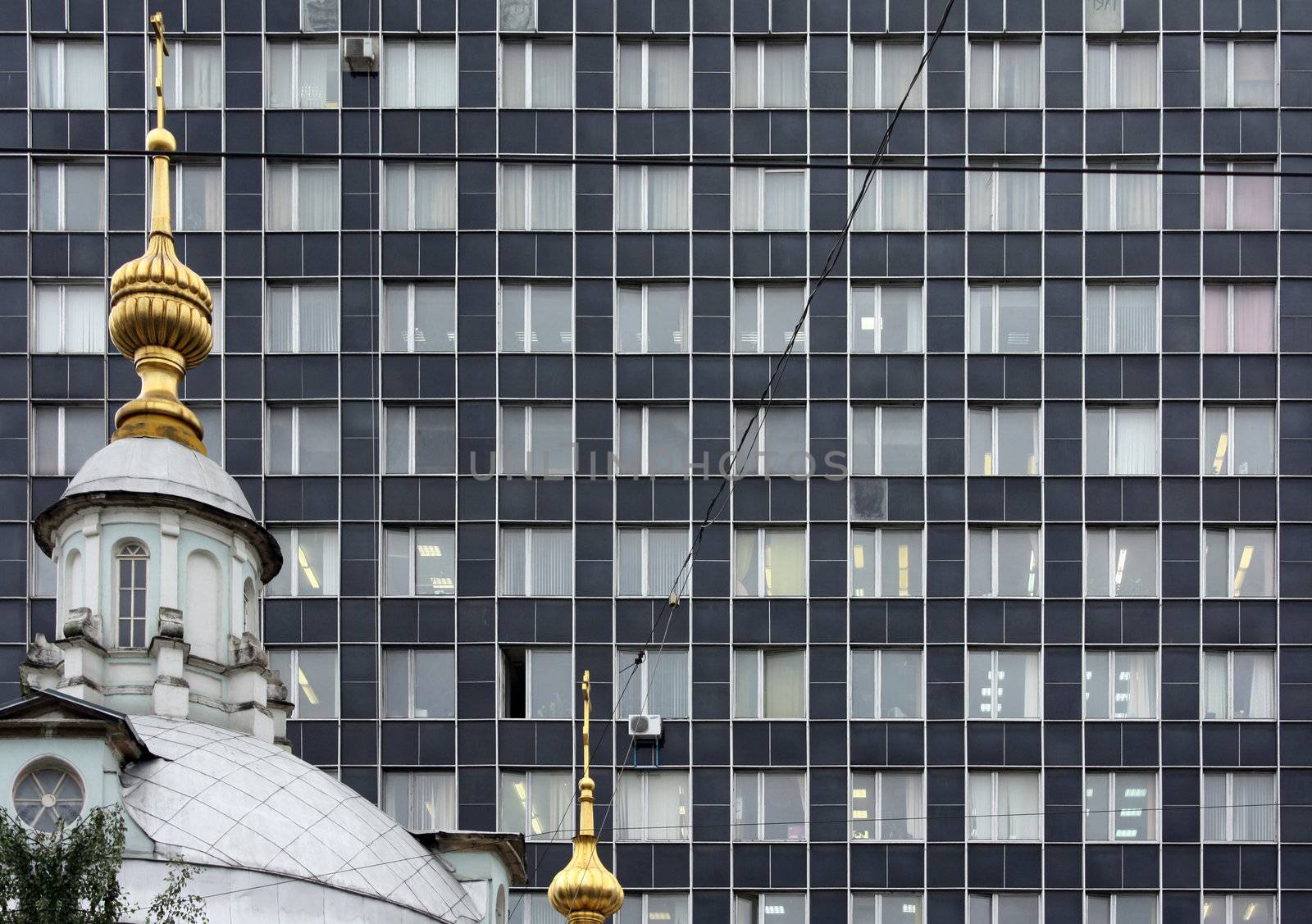 Church versus Modern building